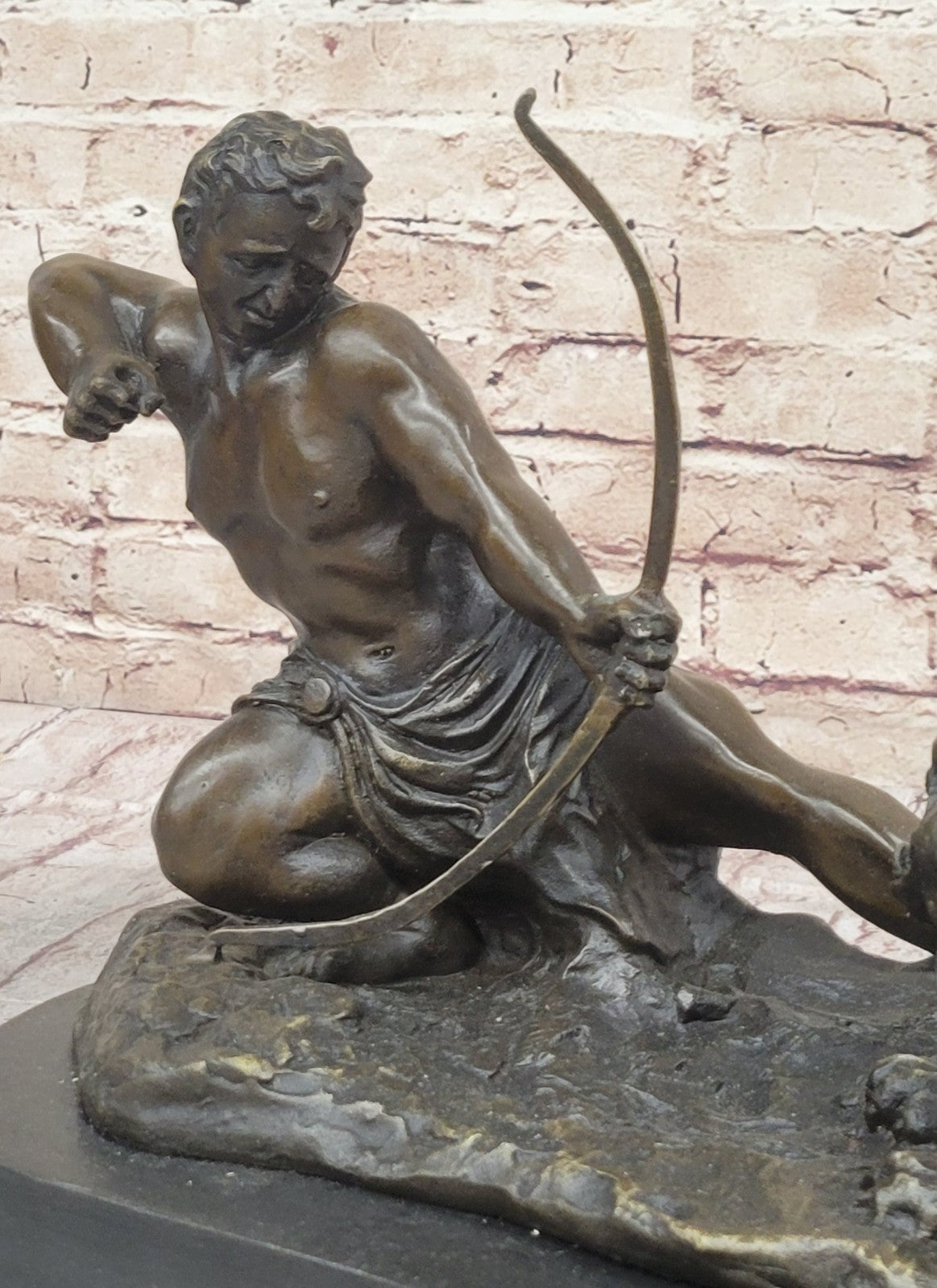 Man Bow Hercules Archer Greek Myth Deco Gift Bronze Sculpture Statue Figurine T