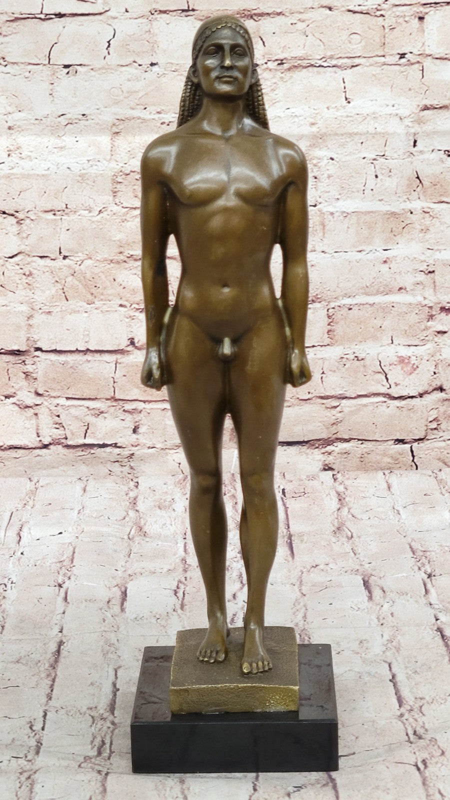 Hot Cast Bronze Sculpture of a Kouros Male Prince Art Statue Figurine Lost Wax Method