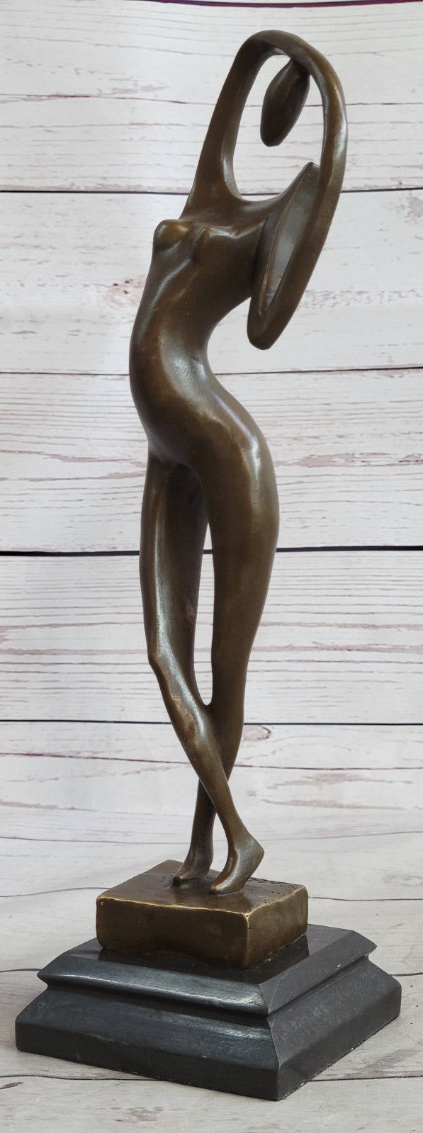 VERY NICE MODERN ART NUDE BRONZE FIGURE SIGNED MILO LARGE SCULPTURE FIGURINE DEA