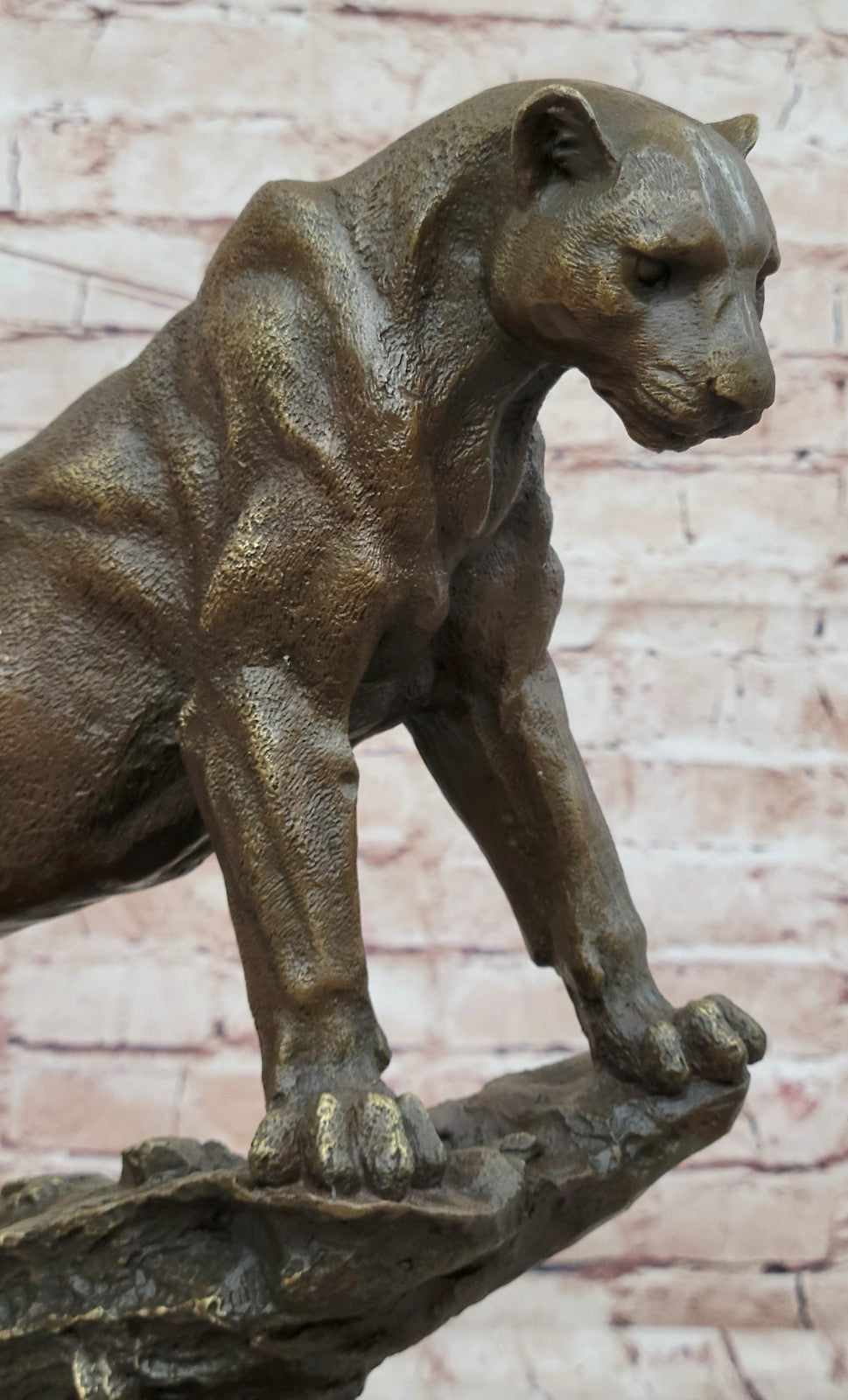 Jaguar Panther Leopard Cougar Big Cat Collector Artwork Bronze Marble Statue
