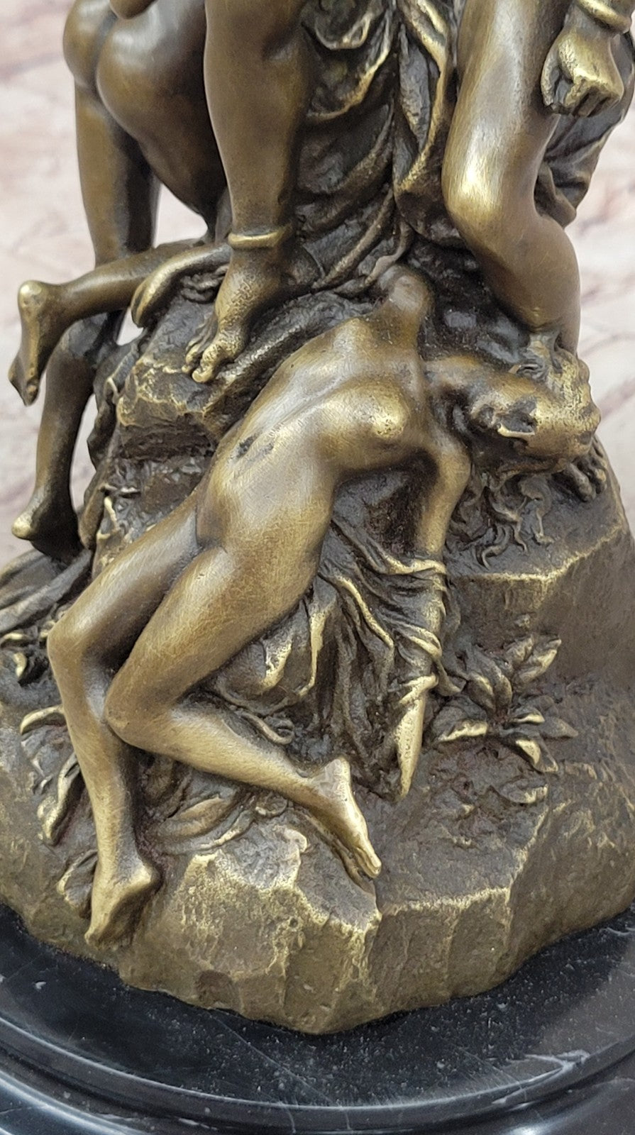 Art Deco Zeus and Eagle Bronze Sculpture Hot Cast Marble Base Figurine Figure