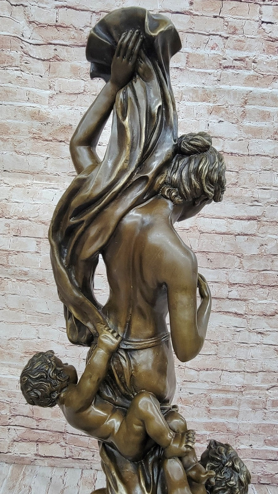 Massive Nude Venus with Cherubs Bronze Sculpture: Fisher`s Collector Edition Statue