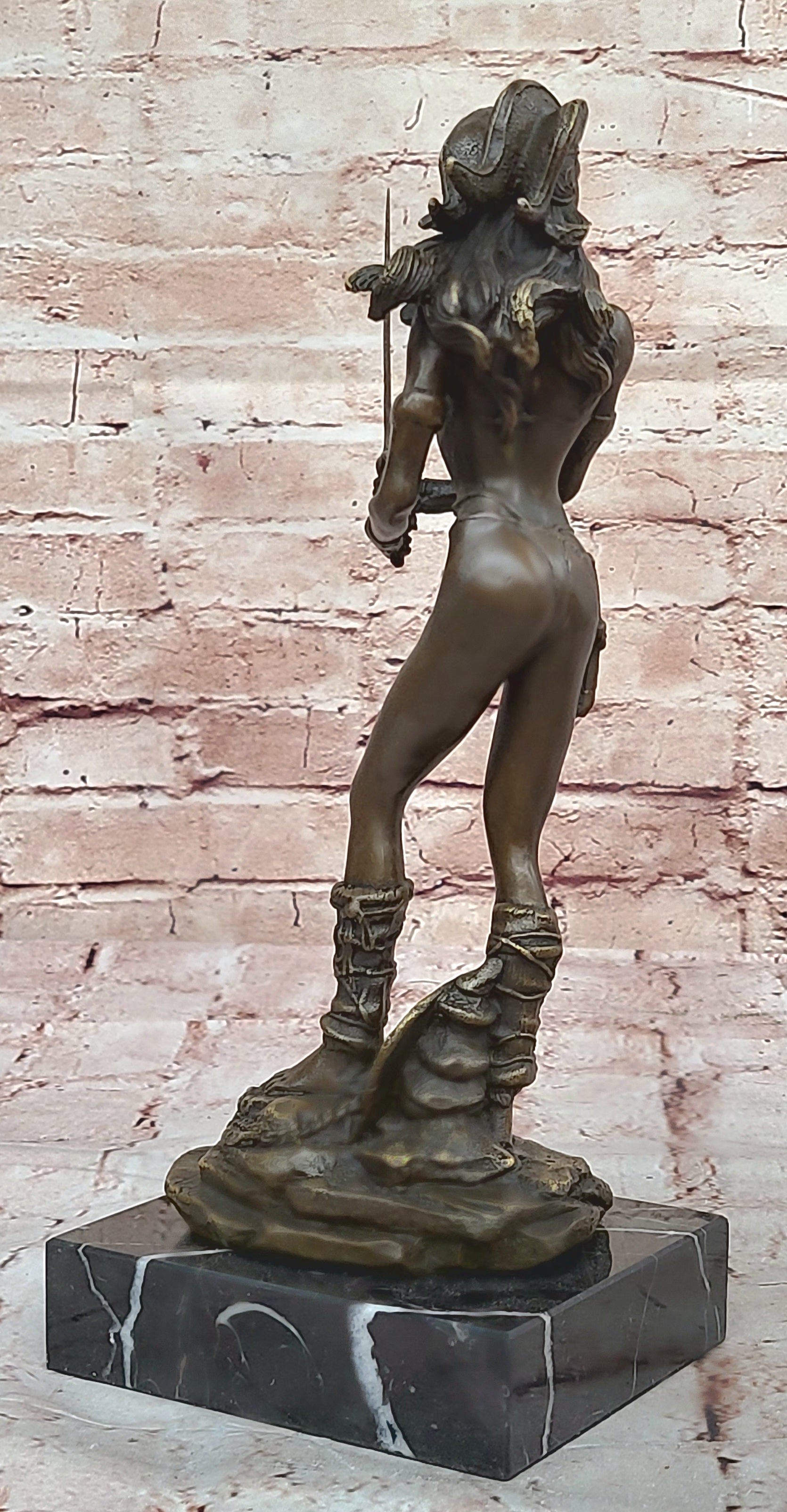 Handcrafted bronze sculpture SALE Female Amazonian Sexy Vitaleh Original Signed