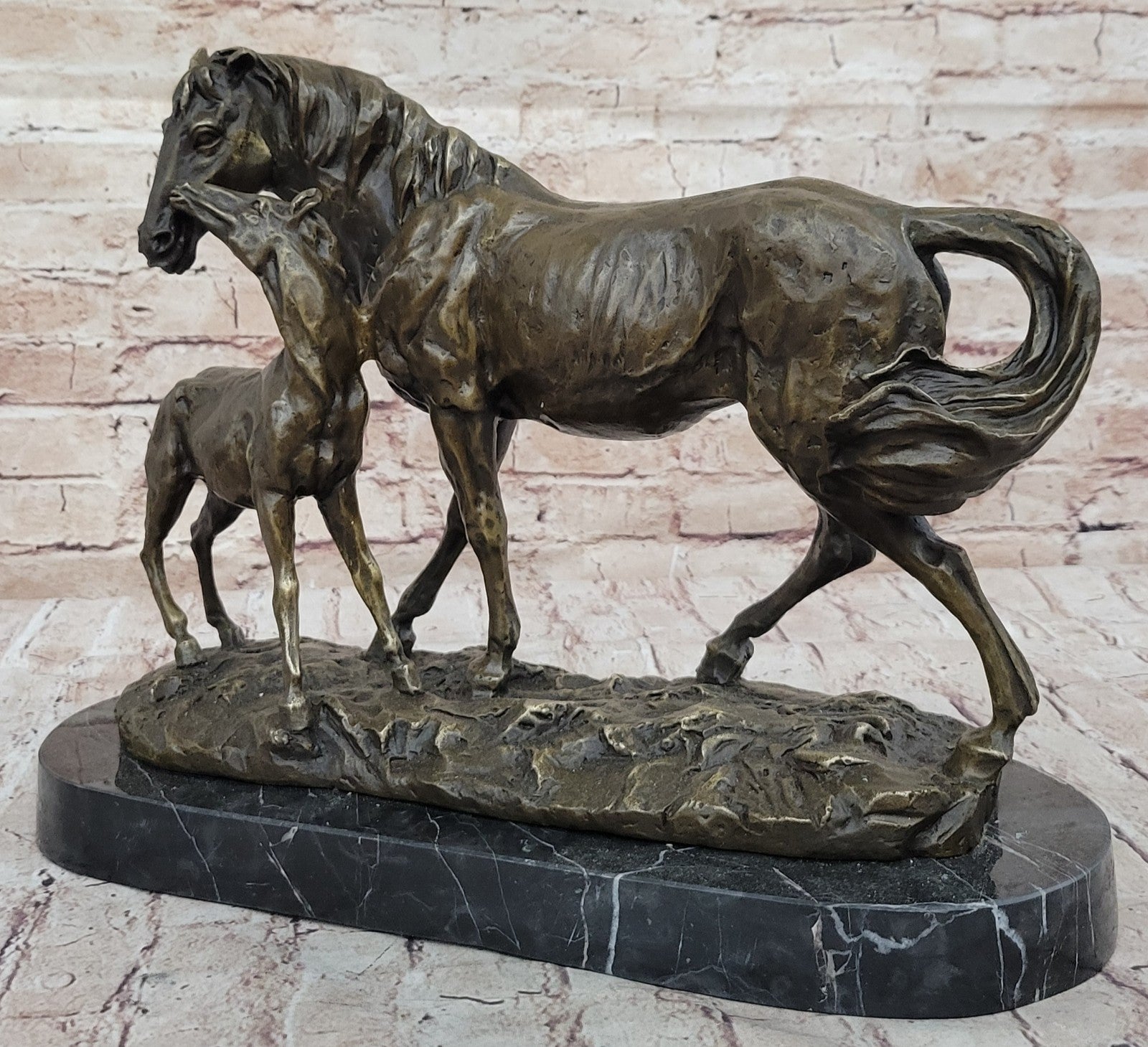 Bronze Marble Western Statue Horse Farm Sculpture LARGE Handcrafted Masterpiece