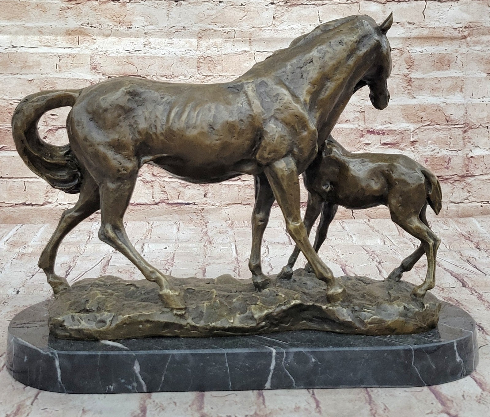 Bronze Marble Western Statue Horse Farm Sculpture LARGE Handcrafted Masterpiece