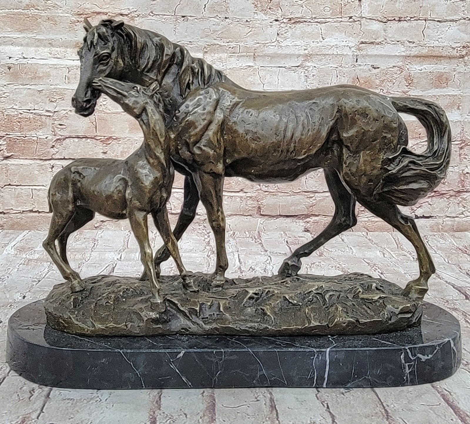 Bronze Marble Western Statue Horse Farm Sculpture LARGE Handcrafted Masterpiece