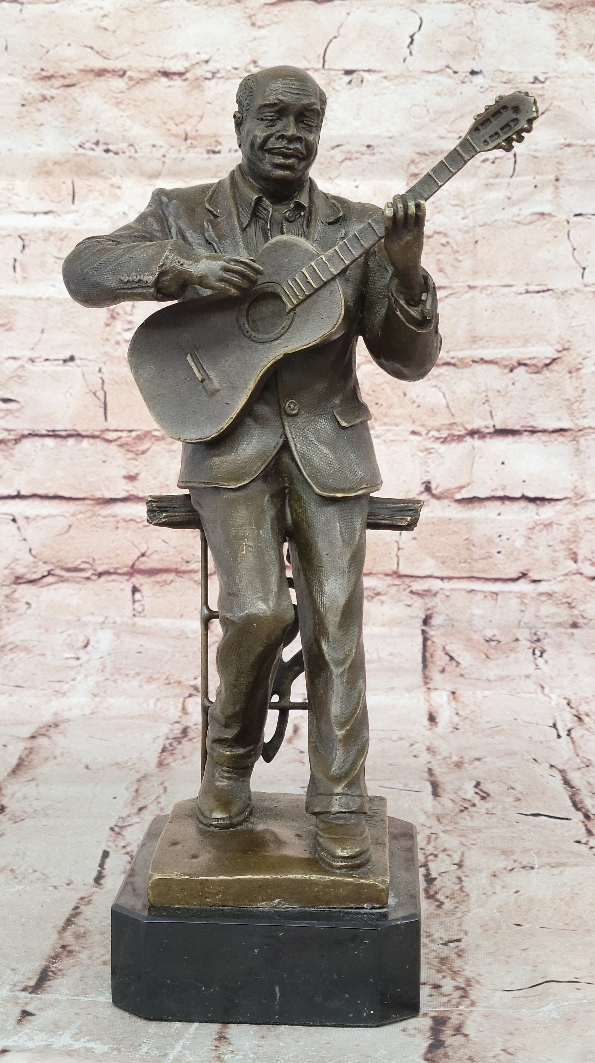 Bronze Musician Guitar Player Music Trophy Hot Cast Home Office Decoration Sale