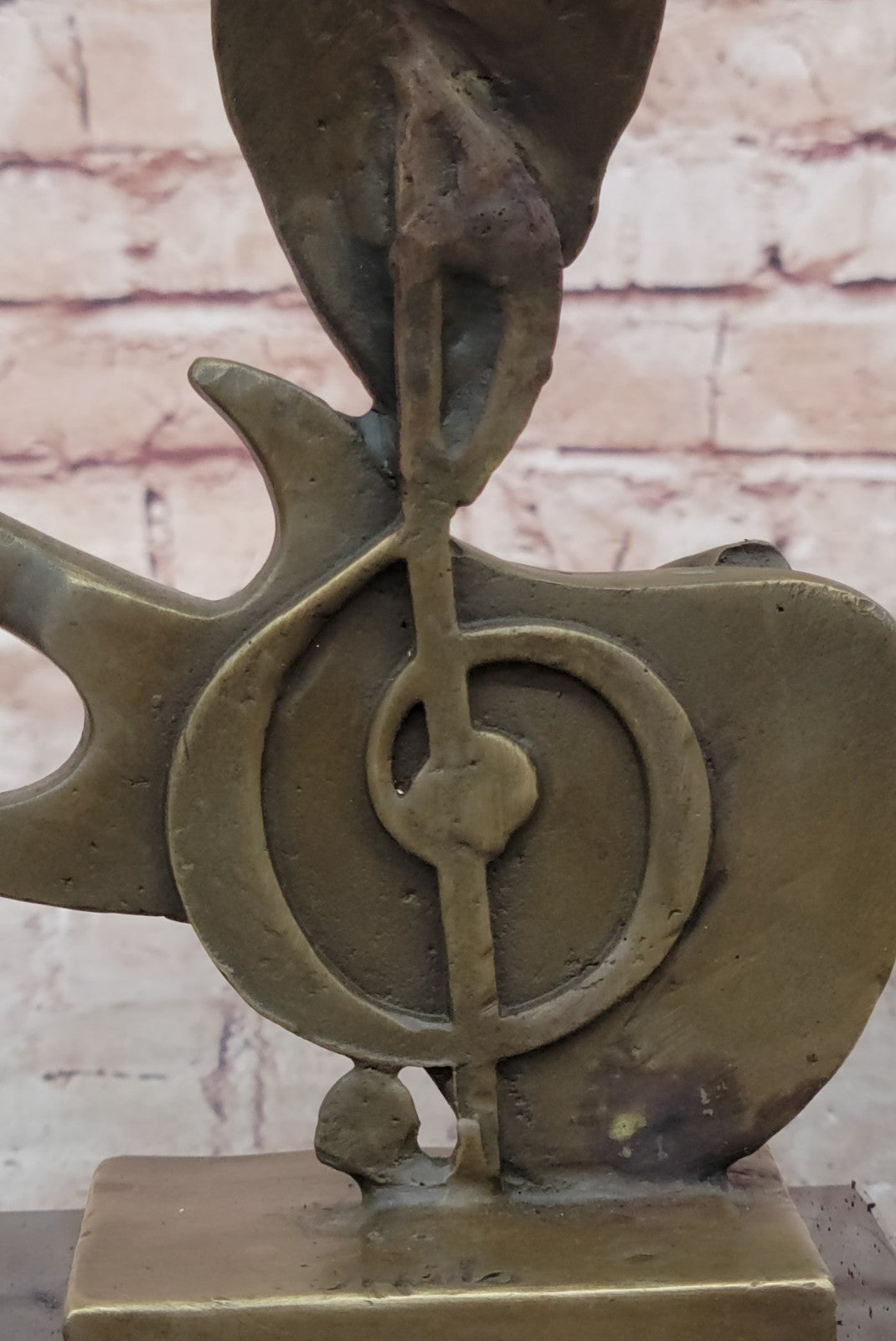 Bronze Statue of Guitar Player Hot Cast Sculpture Marble Base Figurine Home Decor