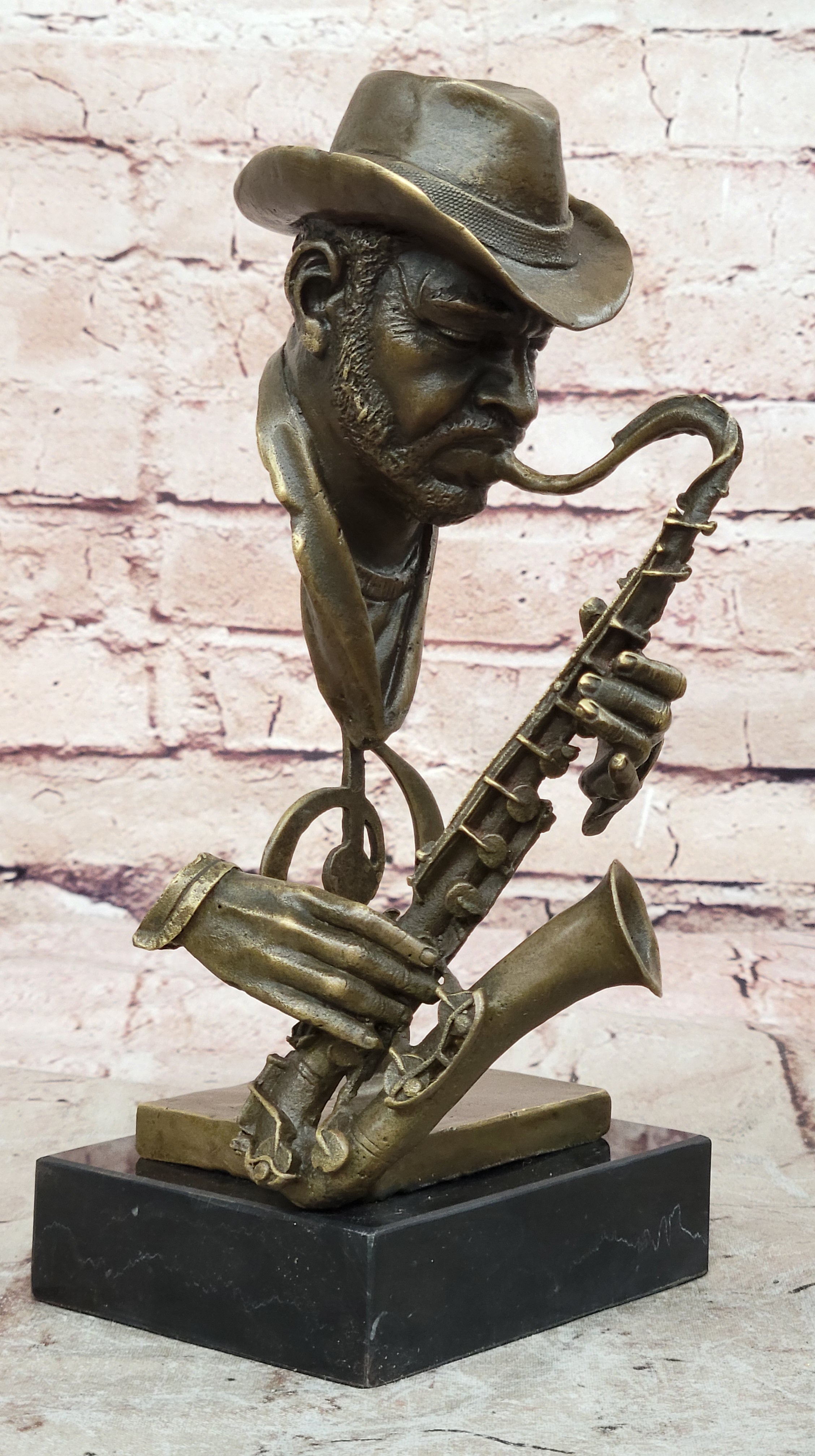 Bronze-metal-sculpture-Musician-Saxophone-Player-Hand-Made-by-Lost-Wax-Method
