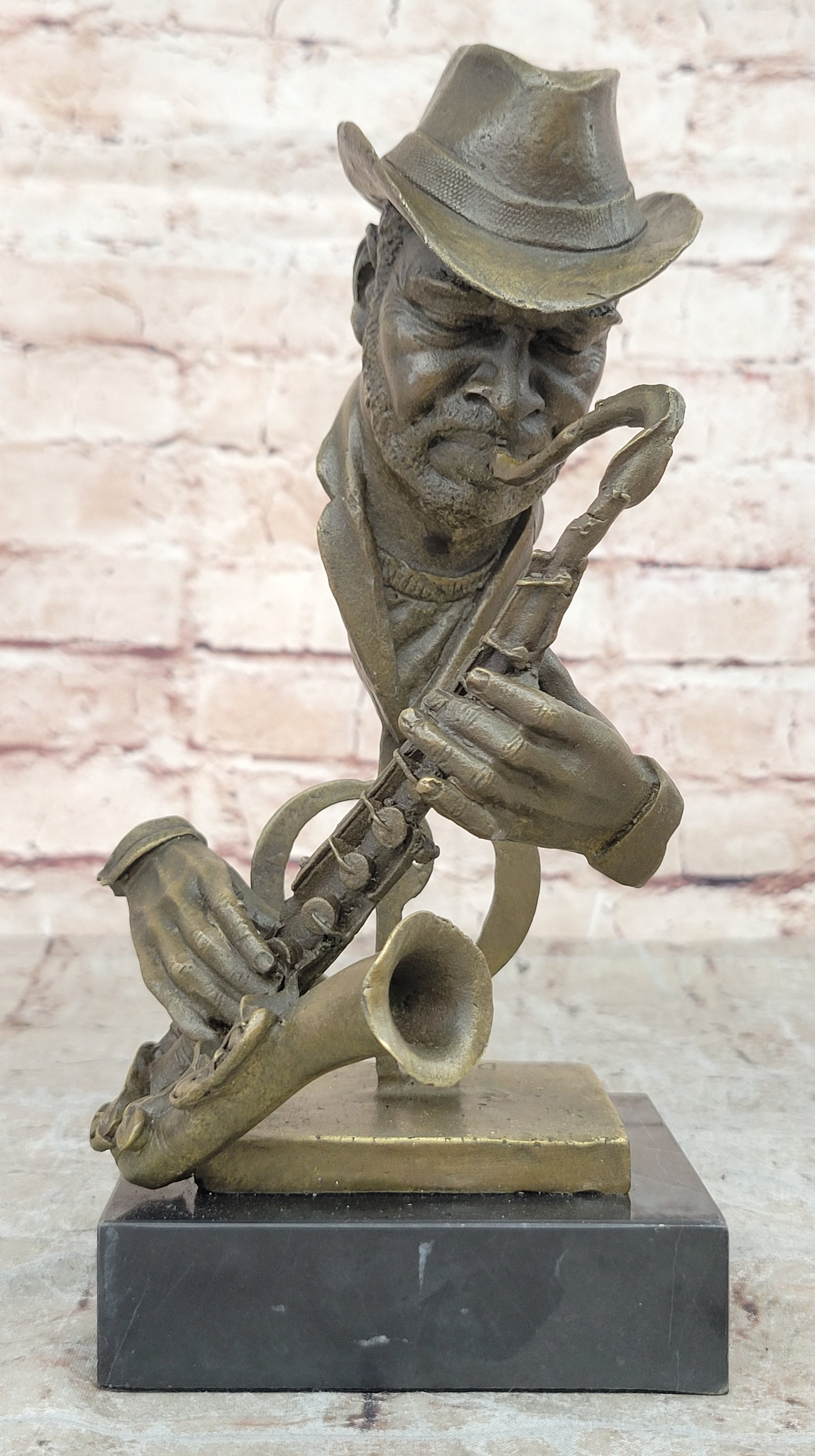 Bronze-metal-sculpture-Musician-Saxophone-Player-Hand-Made-by-Lost-Wax-Method