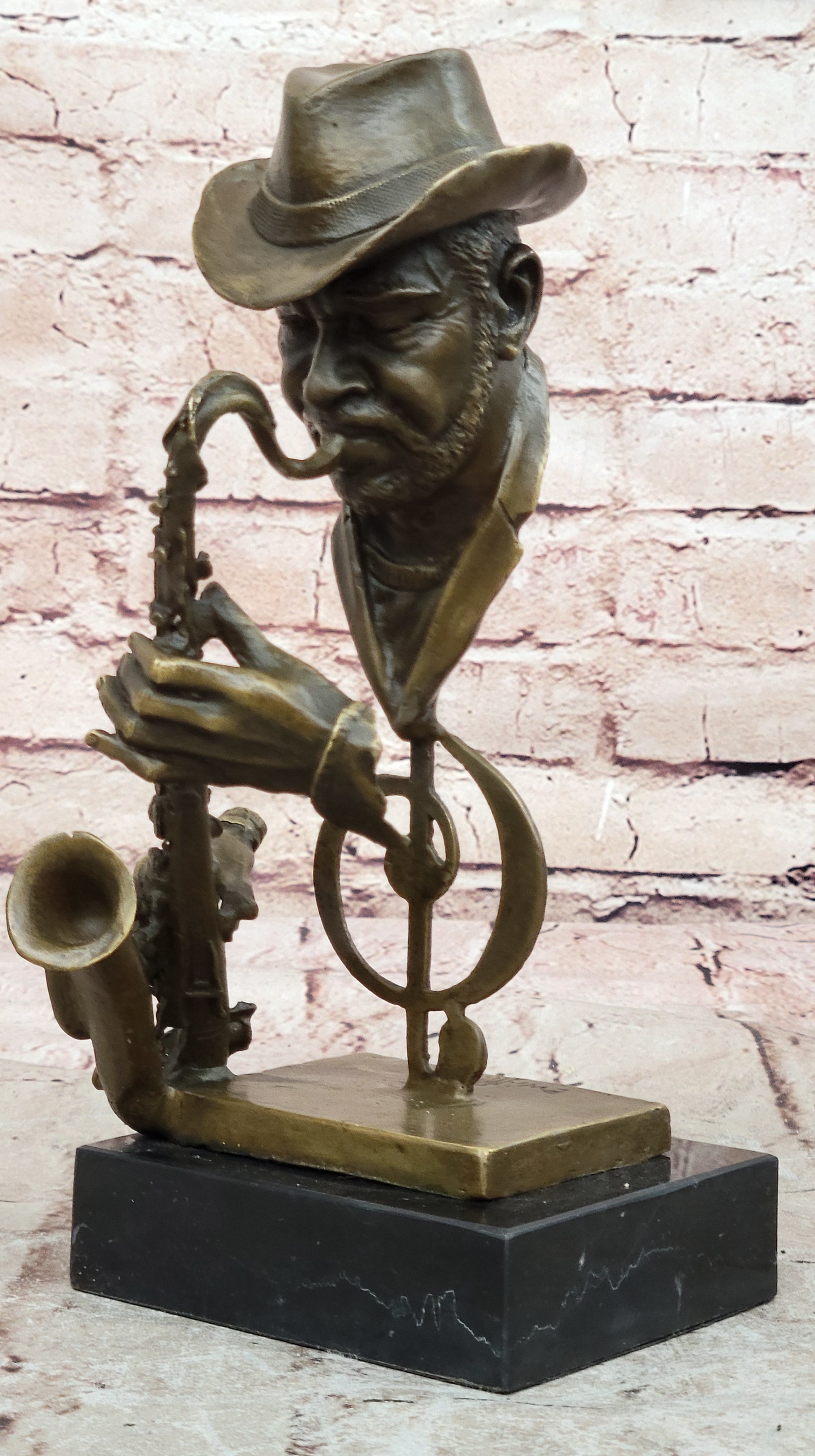 Bronze-metal-sculpture-Musician-Saxophone-Player-Hand-Made-by-Lost-Wax-Method