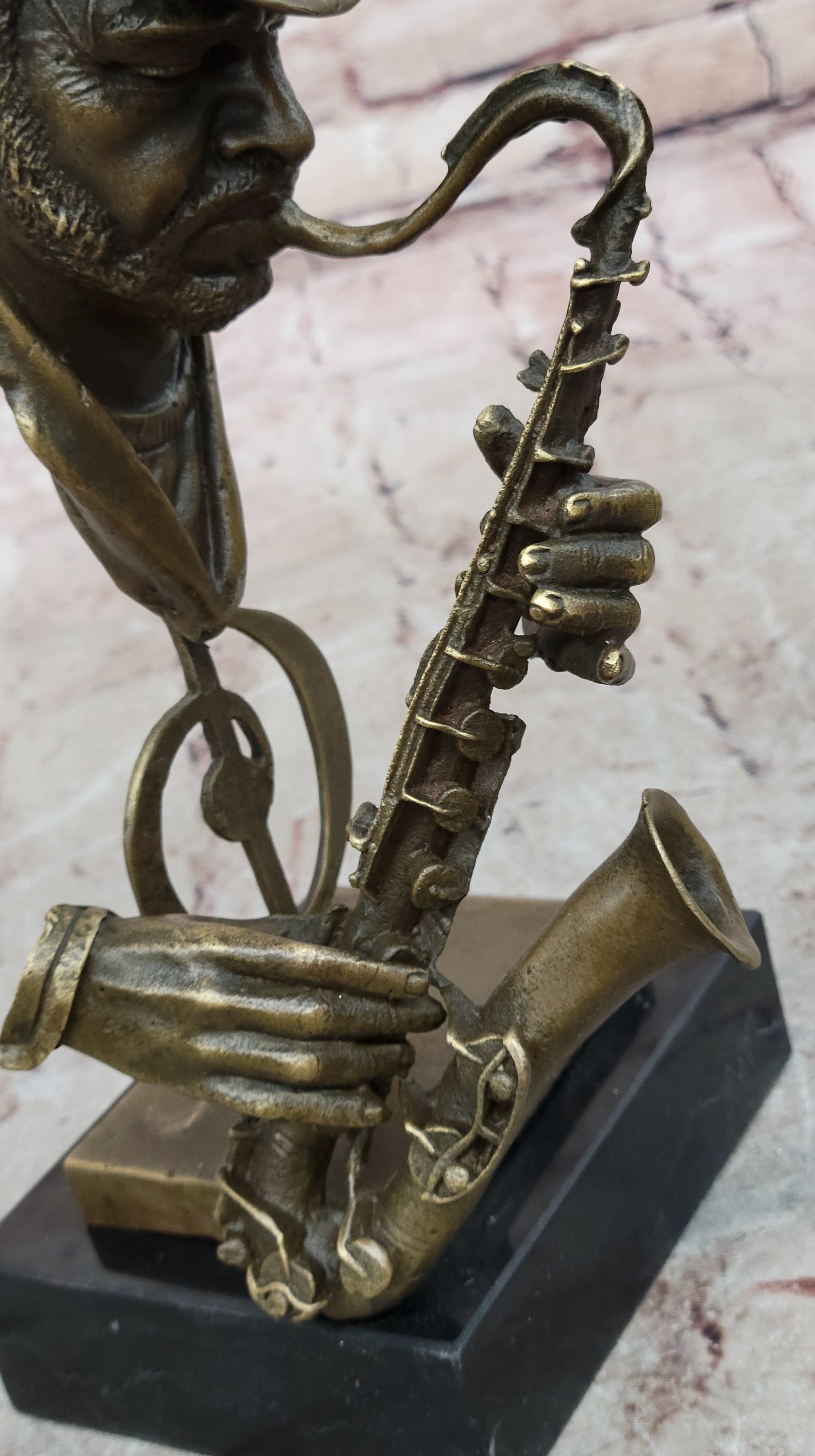 Bronze-metal-sculpture-Musician-Saxophone-Player-Hand-Made-by-Lost-Wax-Method