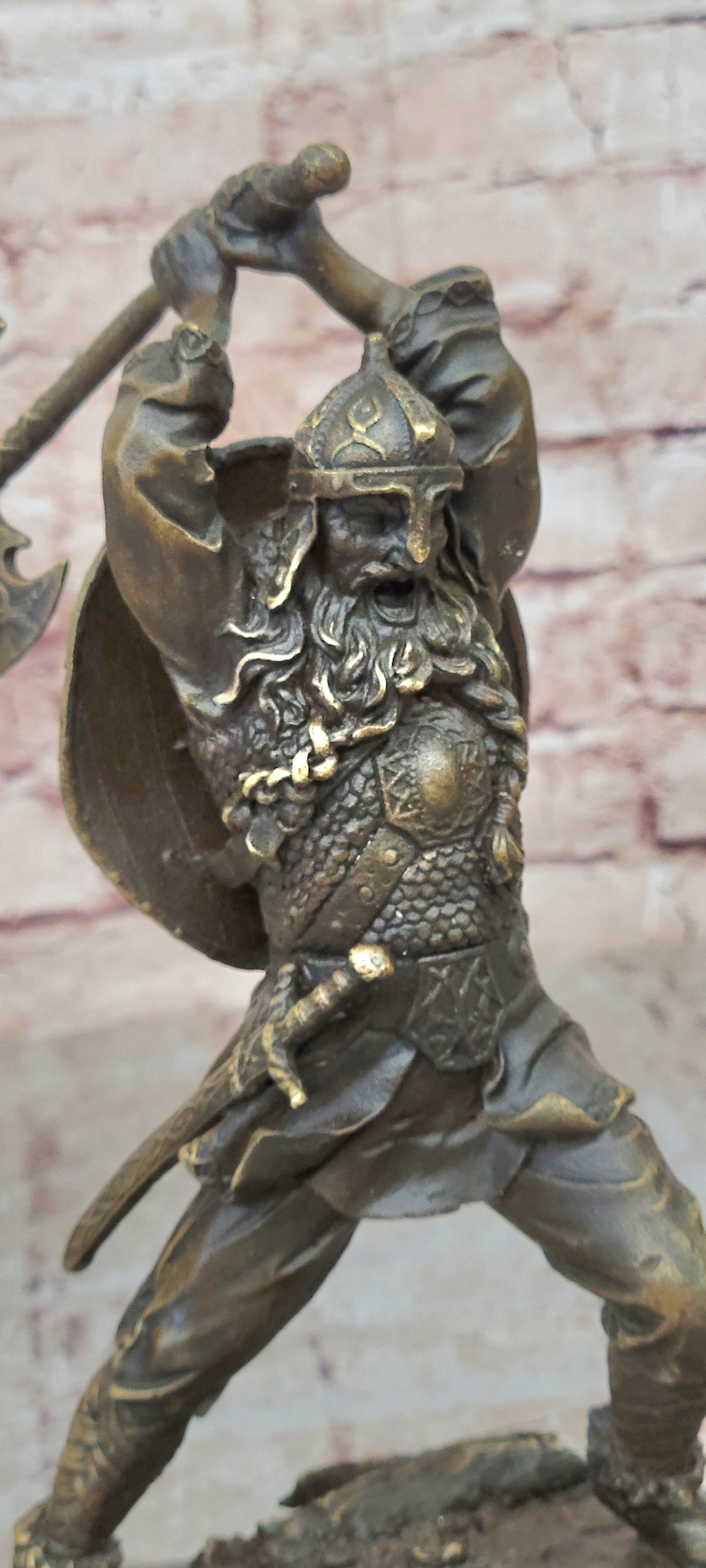 Bronze Sculpture European Warrior Museum Good Quality Marble Base Figurine Sale