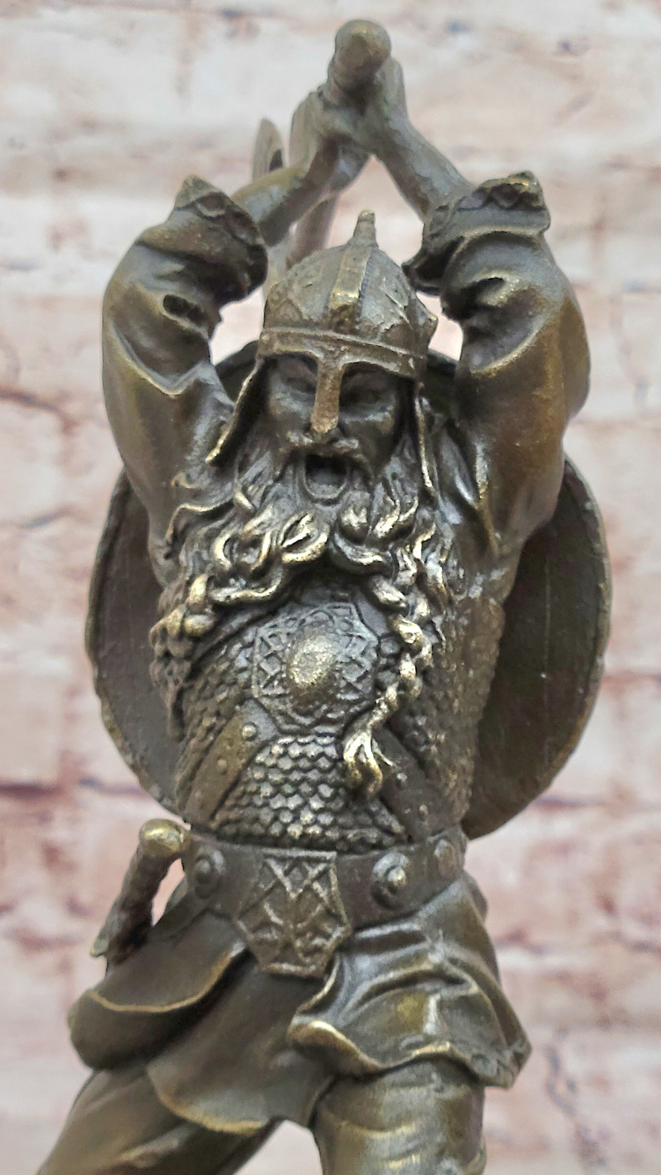 Bronze Sculpture European Warrior Museum Good Quality Marble Base Figurine Sale