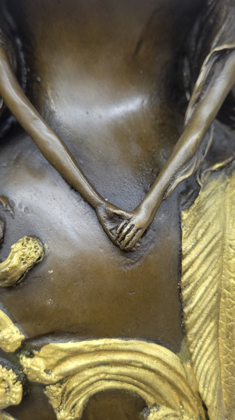 Bronze Sculpture Art Nouveau Gorgeous Detailed Vase Nude Artwork Figurine