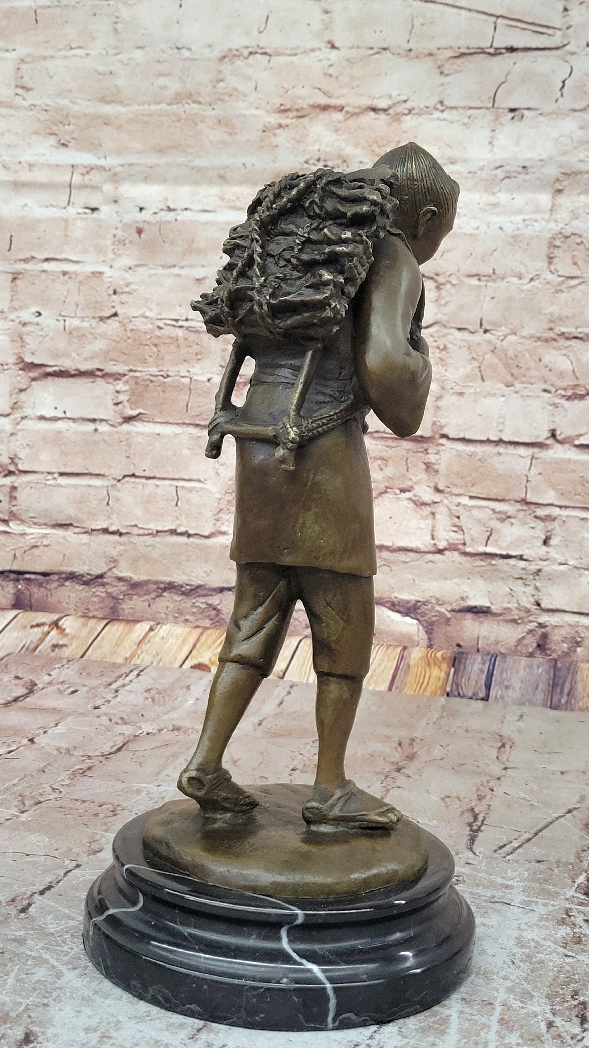 Original Milo Young Asian Boy Walking From School Bronze Sculpture Statue Figure