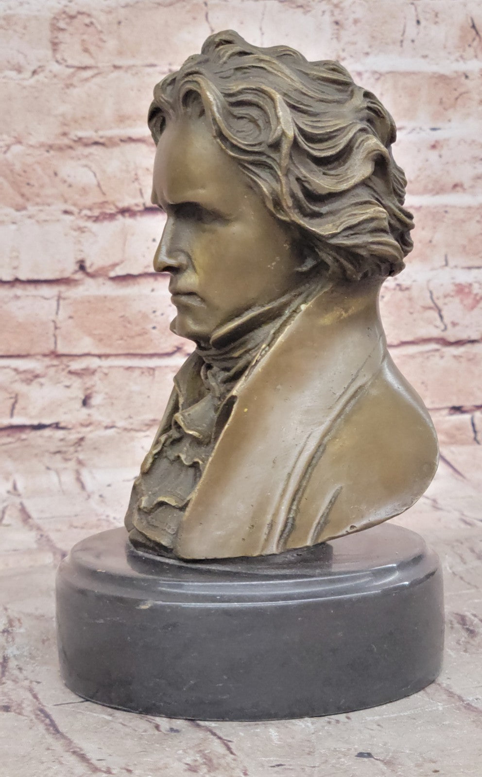 BEETHOVEN Genuine Bronze Cast Stone ATTILA`s Original Artwork Bust Sculpture