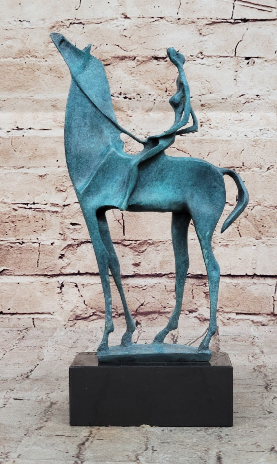 Collectible Modern Art Bronze Sculpture Woman on Horse by Salvador Dali Sale