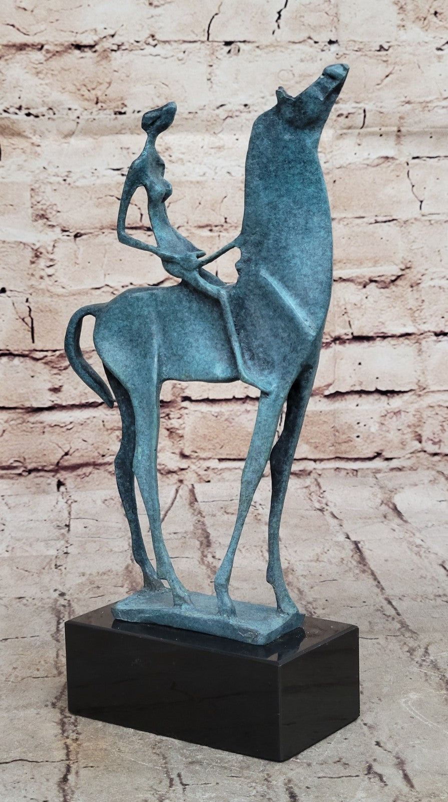 Collectible Modern Art Bronze Sculpture Woman on Horse by Salvador Dali Sale