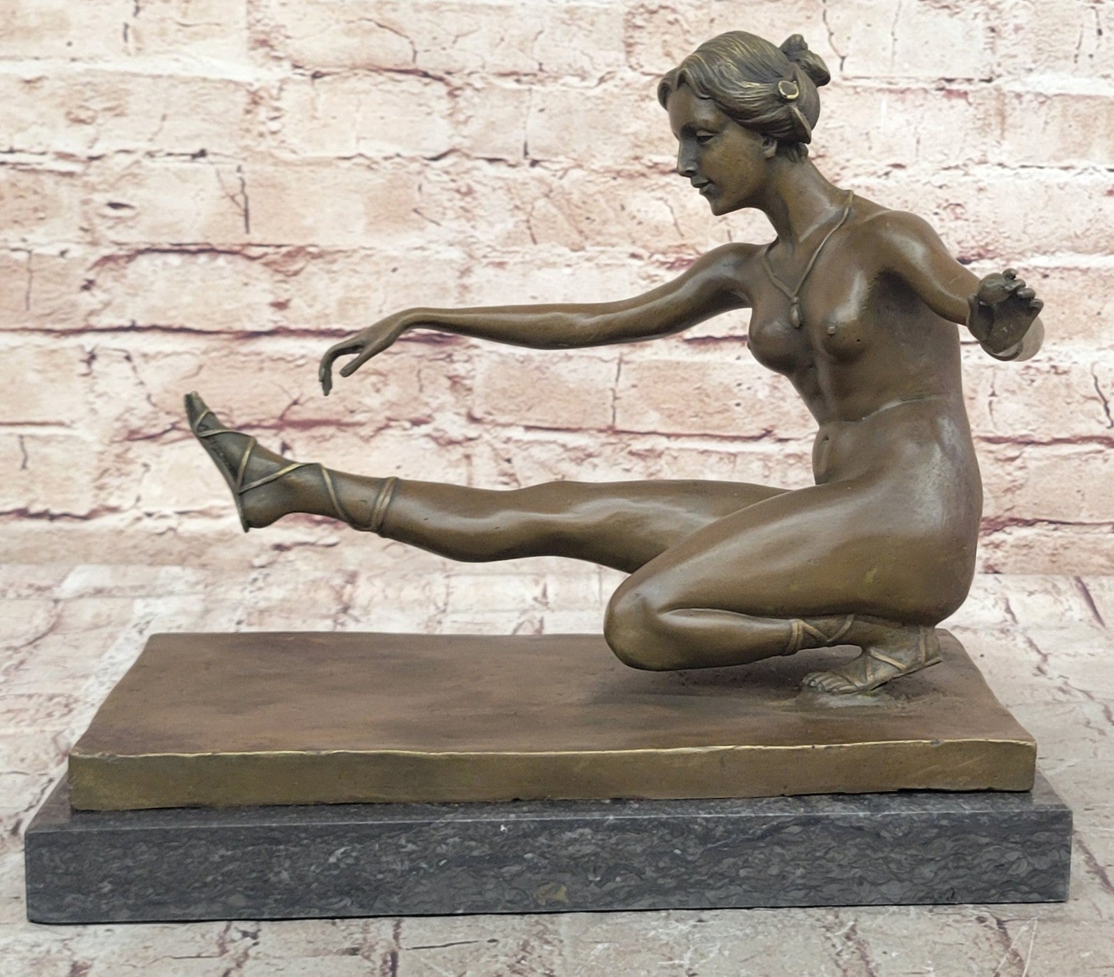 Art Deco Nude Female by French Artist Jean Patoue Bronze Sculpture Statue