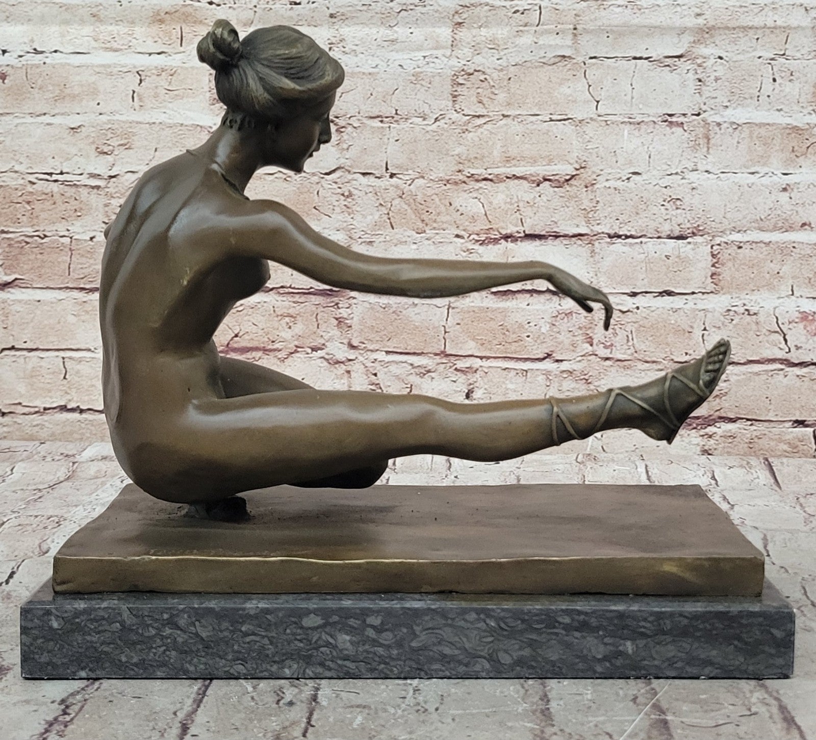 Art Deco Nude Female by French Artist Jean Patoue Bronze Sculpture Statue