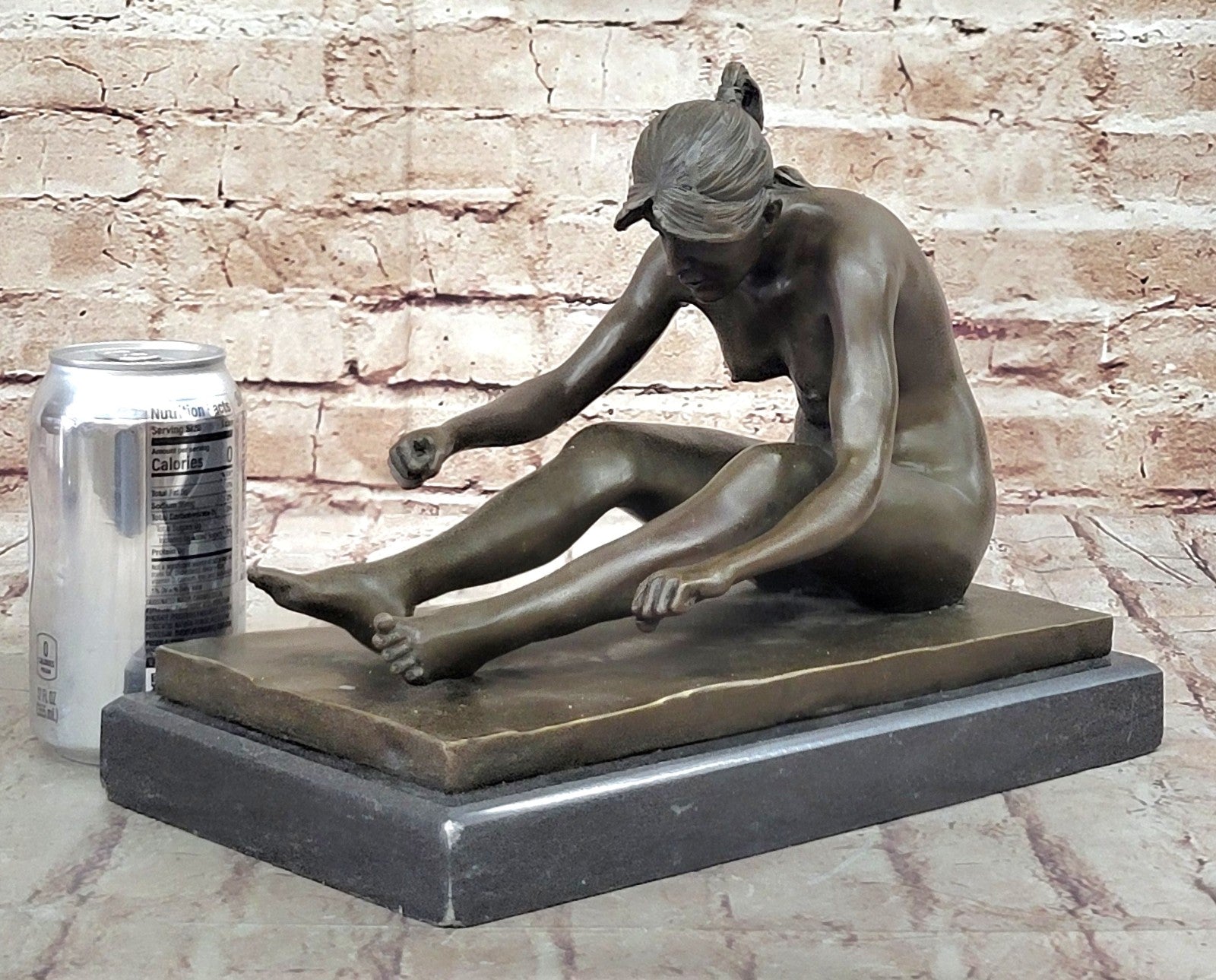 SIGNED DECO BRONZE SCULPTURE CUBISM NUDE GIRL ABSTRACT MODERN ART STATUE FIGURE