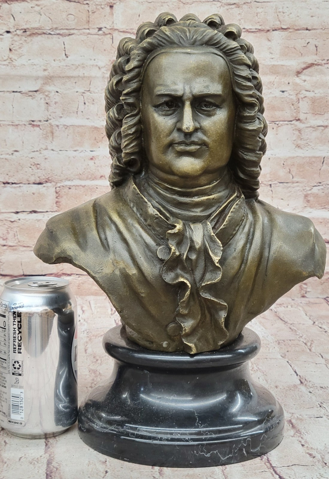 Handcrafted 100% Real Bronze Bust Johann Sebastian Bach Hot Cast Figurine Figure