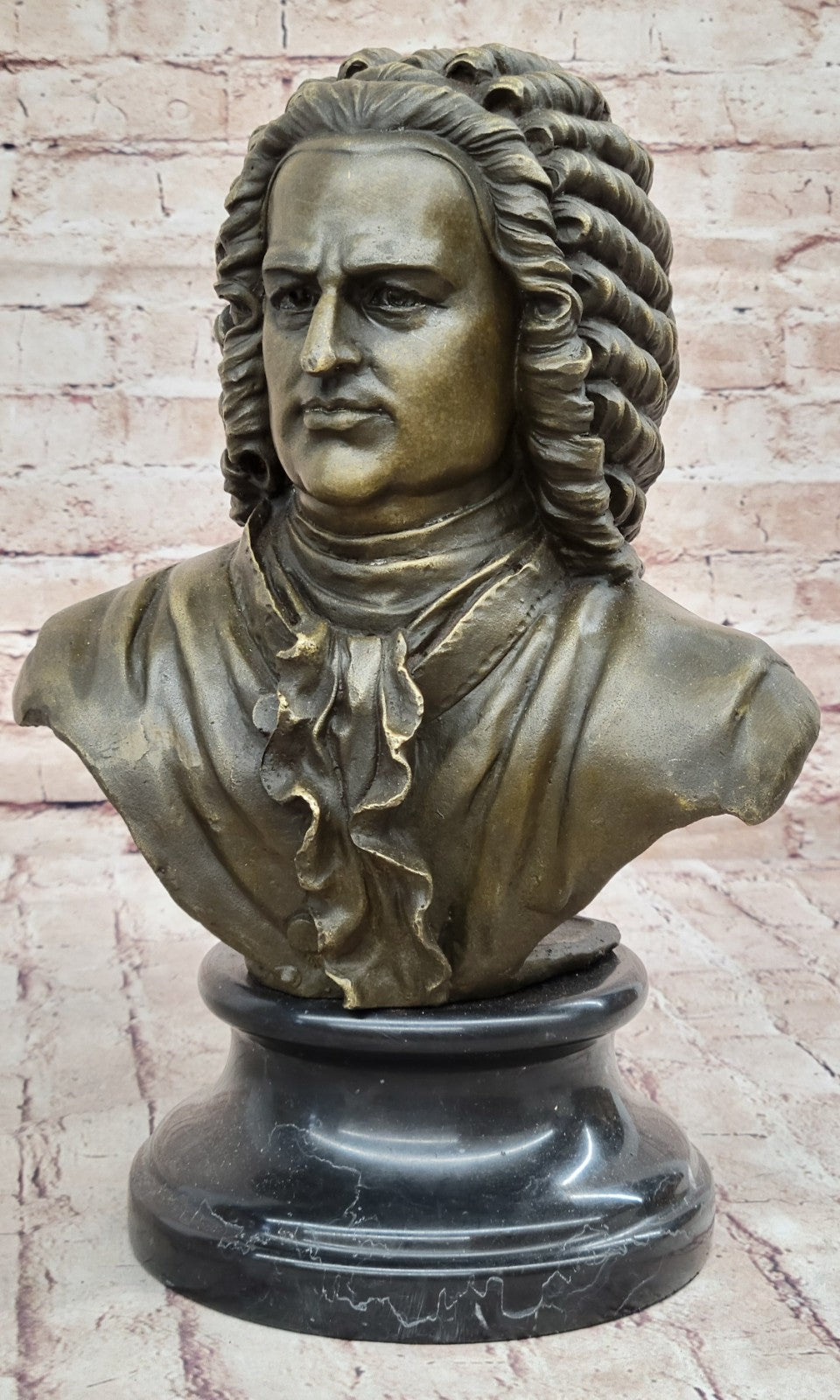 Handcrafted 100% Real Bronze Bust Johann Sebastian Bach Hot Cast Figurine Figure