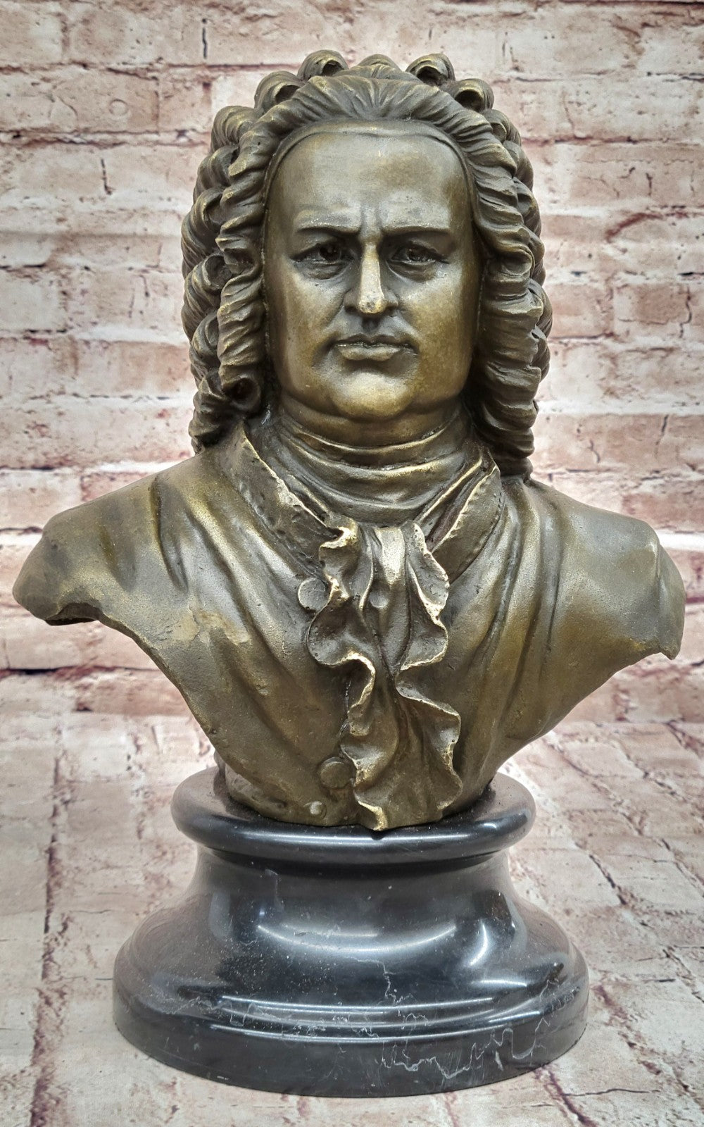 Handcrafted 100% Real Bronze Bust Johann Sebastian Bach Hot Cast Figurine Figure