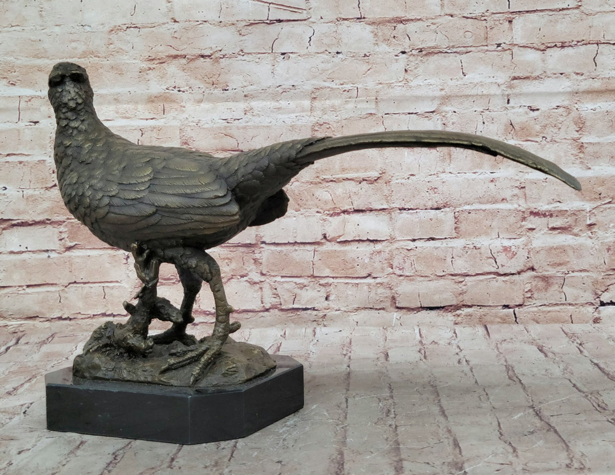 Bronze Pheasant Signed Barye (large) Life Size Collector Edition Pheasant Sale