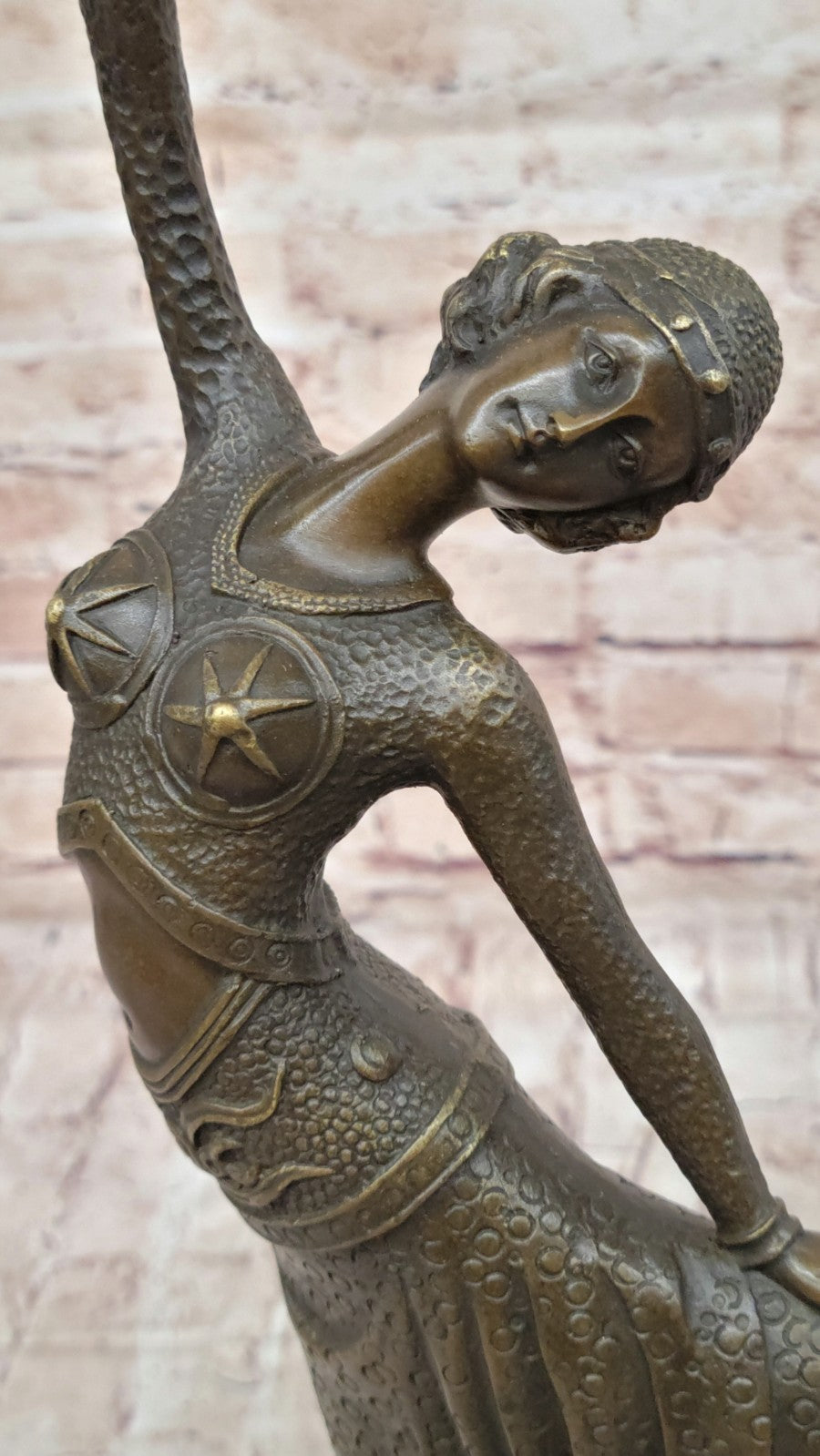 Signed Chiparus Elegant Dancer Extend her Legs Apart Bronze Sculpture Figurine