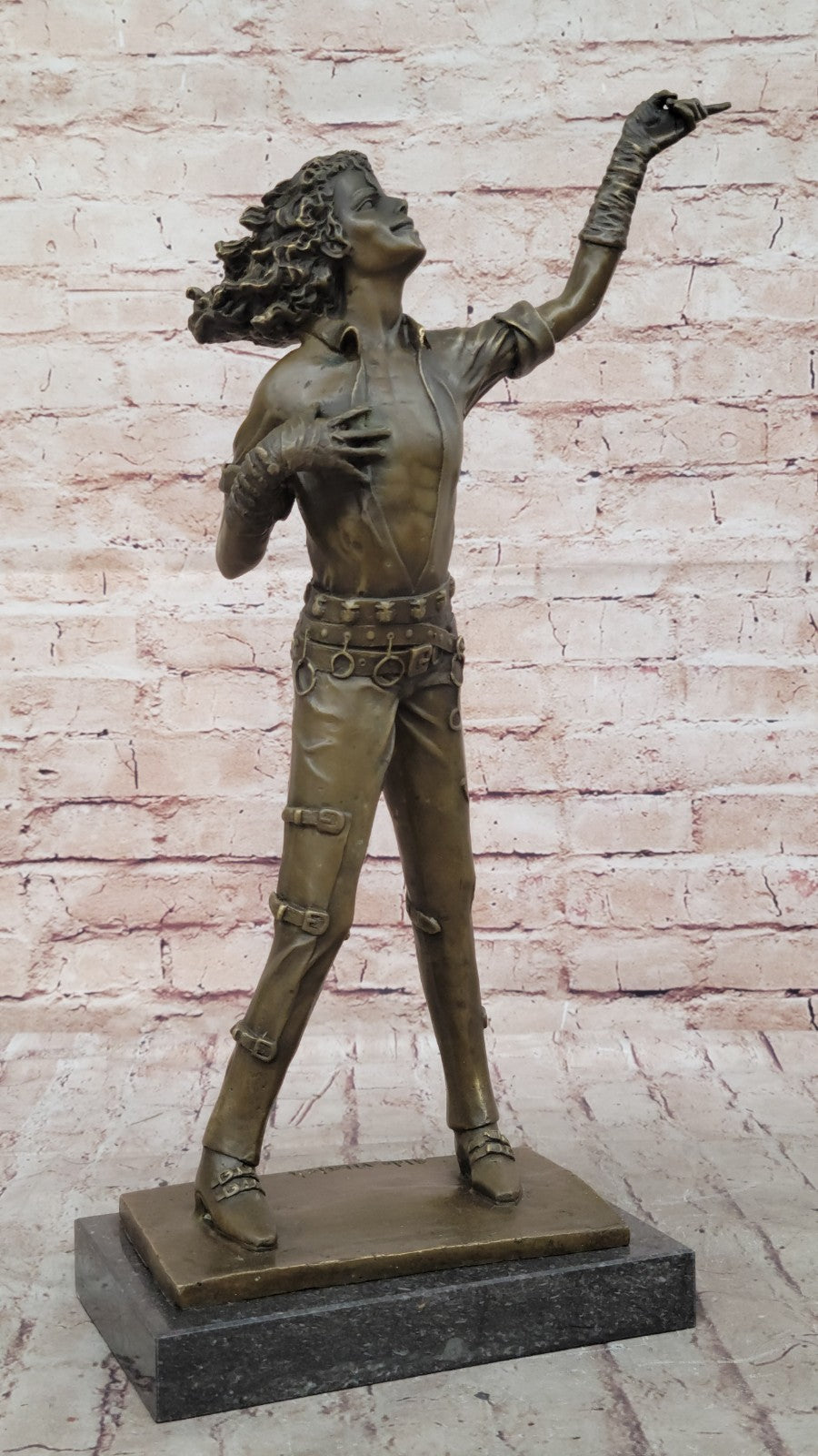King Of Pop Dancer Popular Performance solid Bronze Copper Fine Art Statue gift