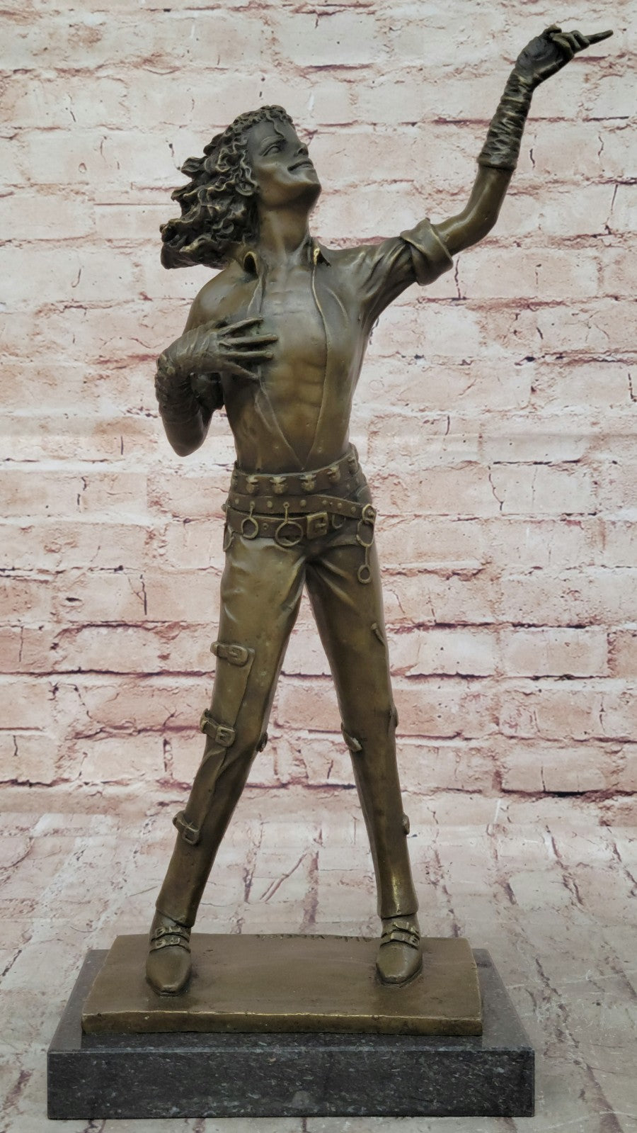 King Of Pop Dancer Popular Performance solid Bronze Copper Fine Art Statue gift