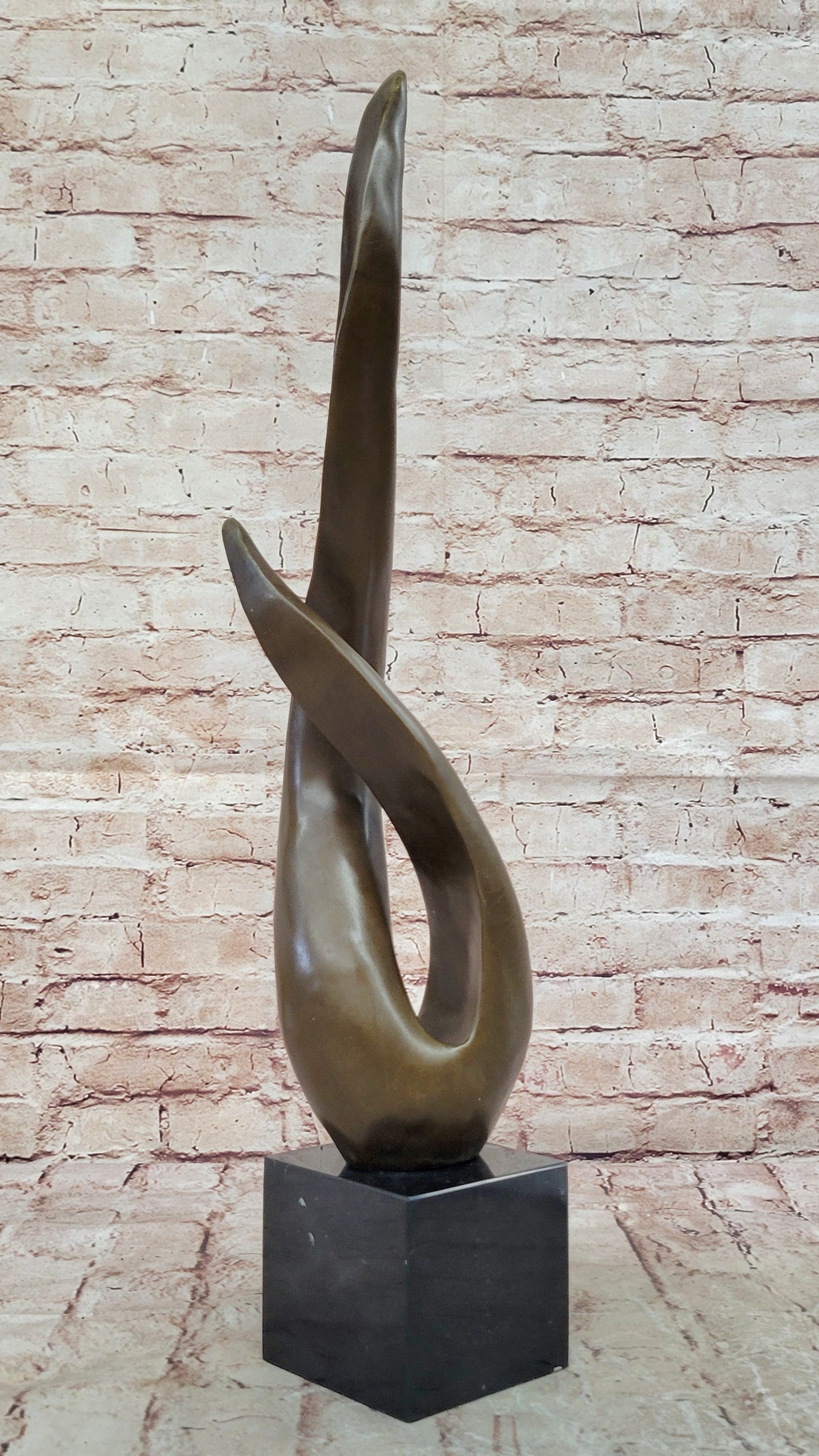 Modern Milo Bronze Twisted Flame Sculpture Abstract Statue Collectible Art