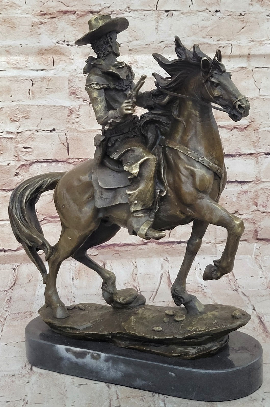 Handcrafted bronze sculpture SALE Dec Ranch Marble Horse Cowboy Western Country