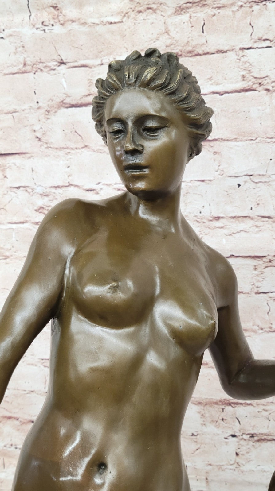 ART DECO BRONZE STATUE McCARTAN DIANA HOUND FIGURE HOT CAST SIGNED NUDE FIGURINE