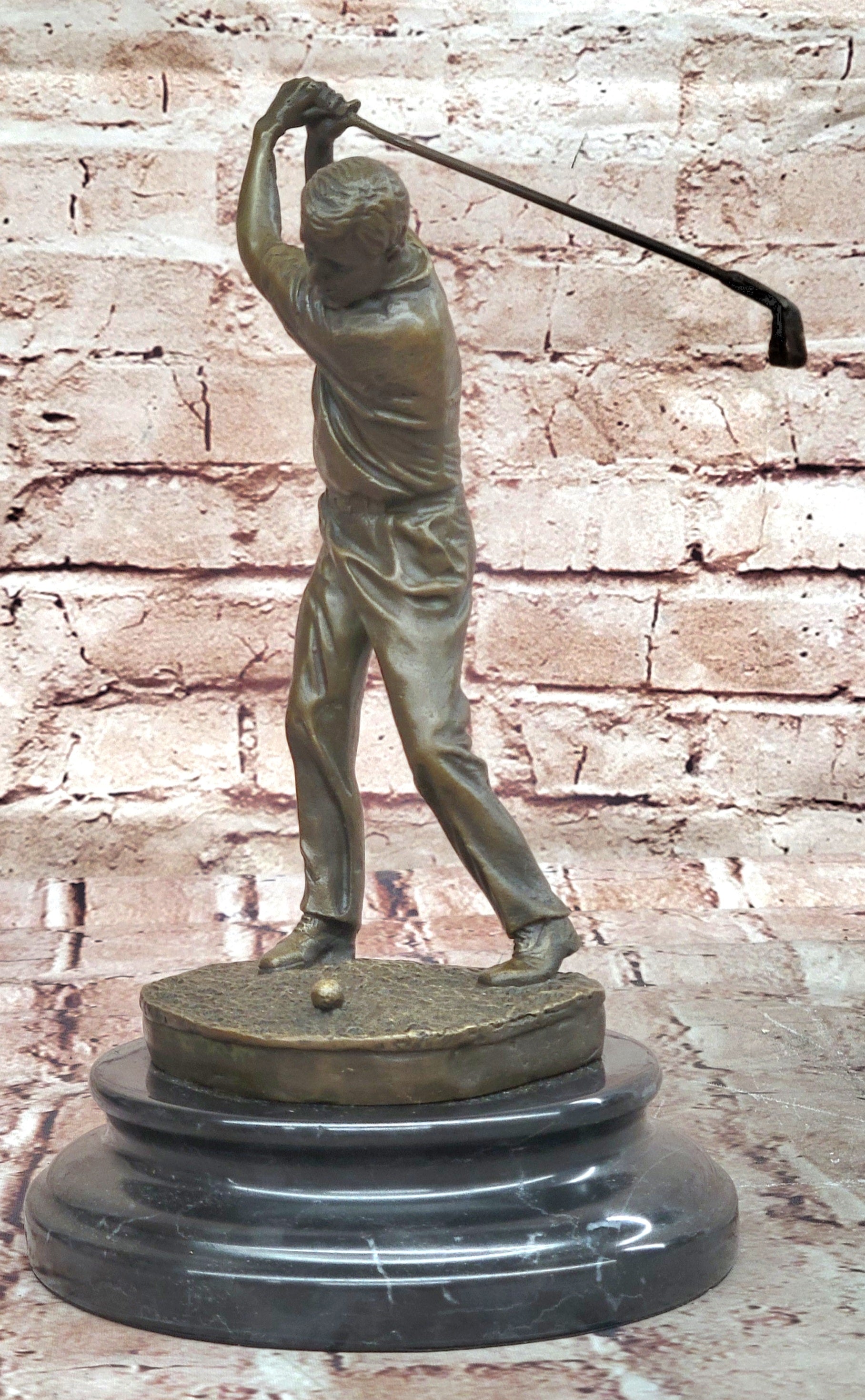 Ben Hogan Male Golfer Golf Club Collector Masters Champion Bronze Marble Statue