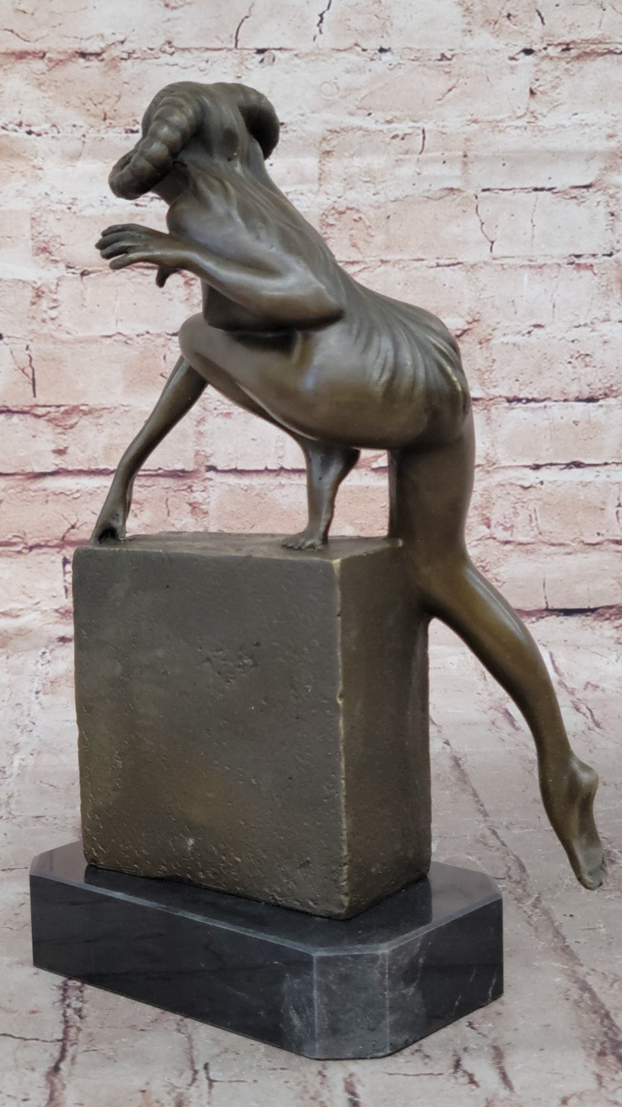 Handcrafted Nude Female Devil Bronze Sculpture Hot Cast Statue by Vitaleh