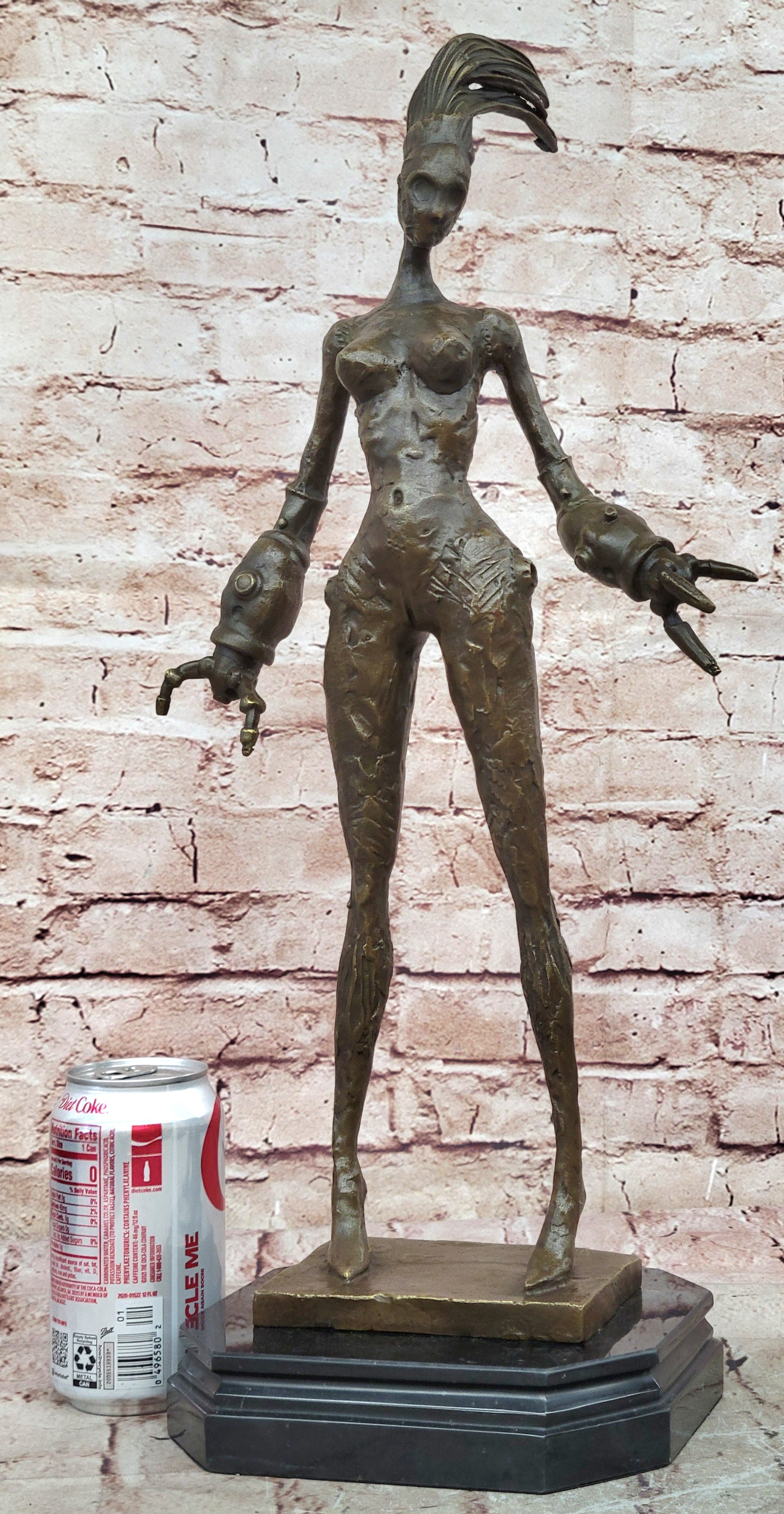 Modern Art - Standing Space Woman - Abstract Bronze Nude - Signed DALI Decorativ