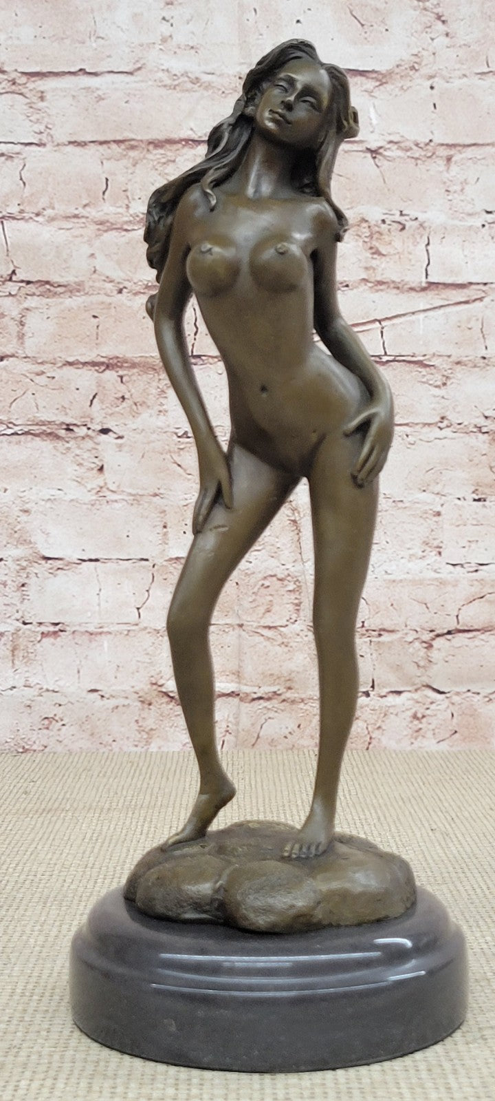 Handcrafted bronze sculpture SALE Provocative A W/ Walking Woman Erotic Nude