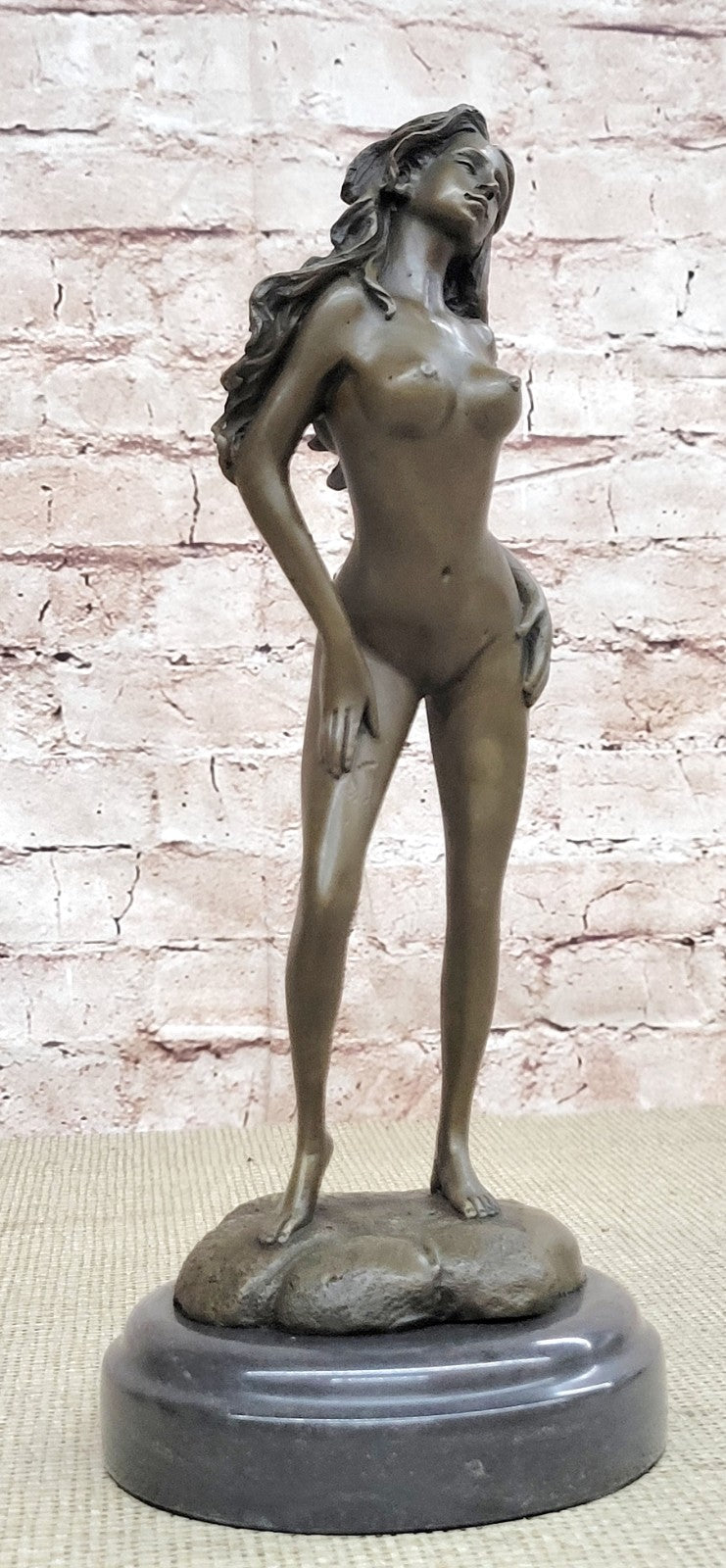 Handcrafted bronze sculpture SALE Provocative A W/ Walking Woman Erotic Nude