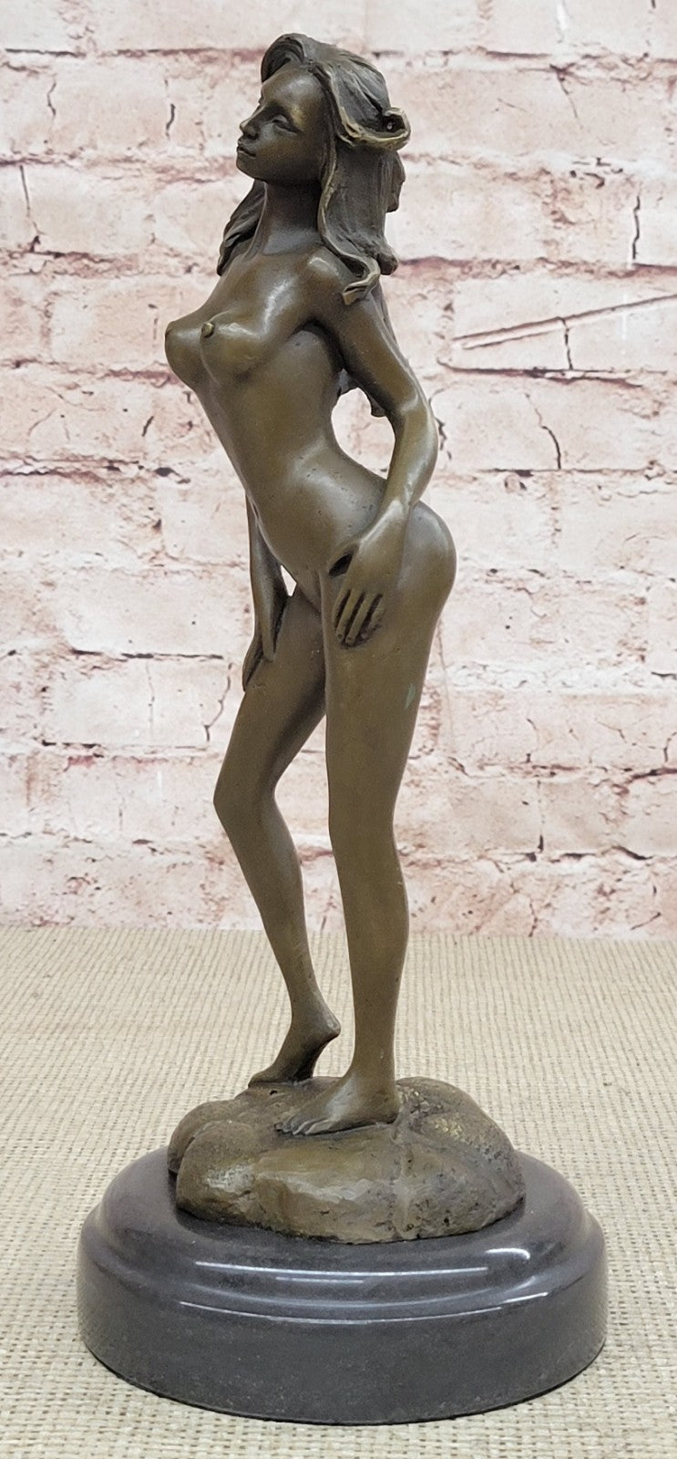 Handcrafted bronze sculpture SALE Provocative A W/ Walking Woman Erotic Nude