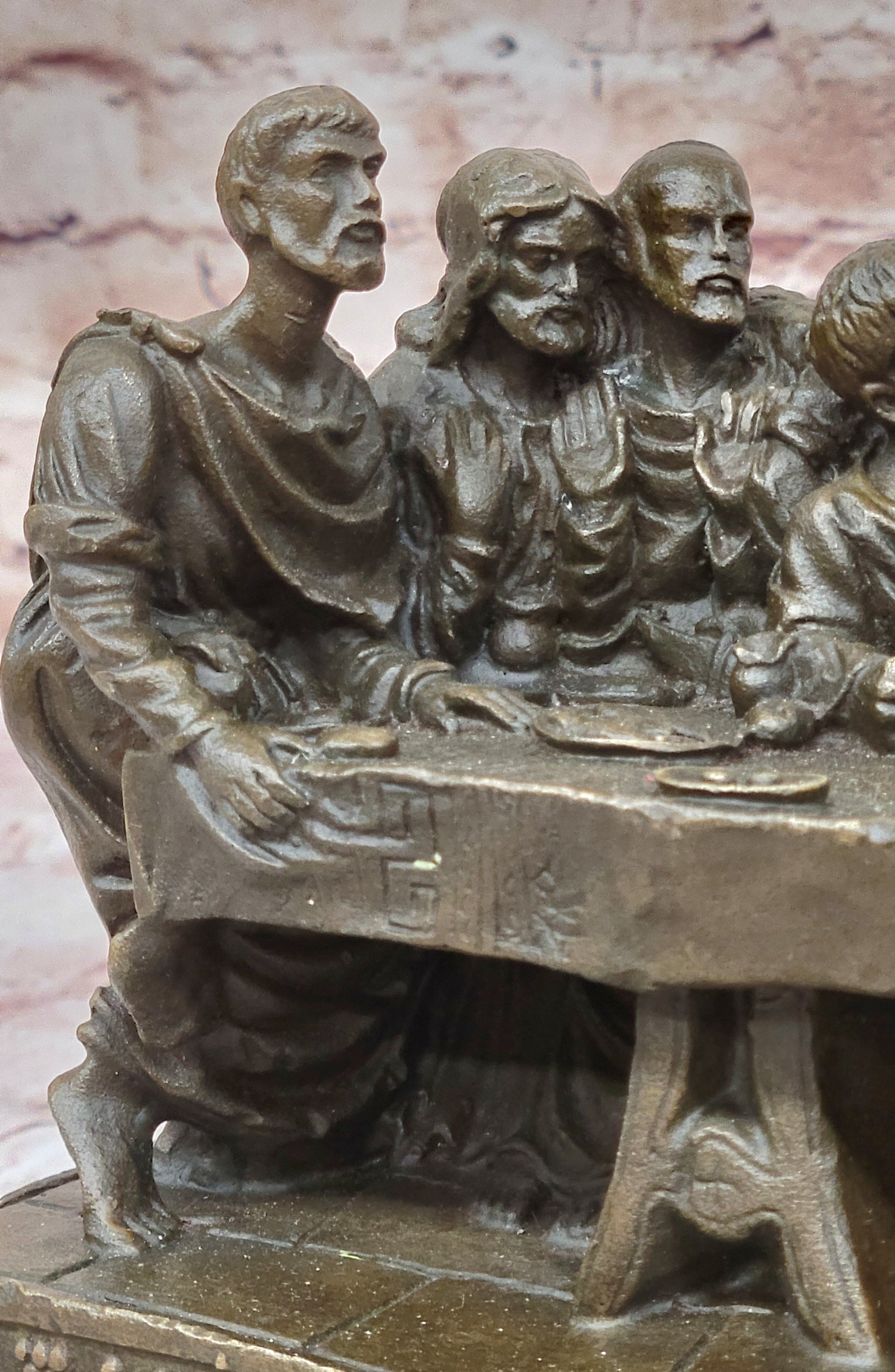 Last Supper Tribute To Leonardo da Vinci Bronze Sculpture Statue Figurine Sale