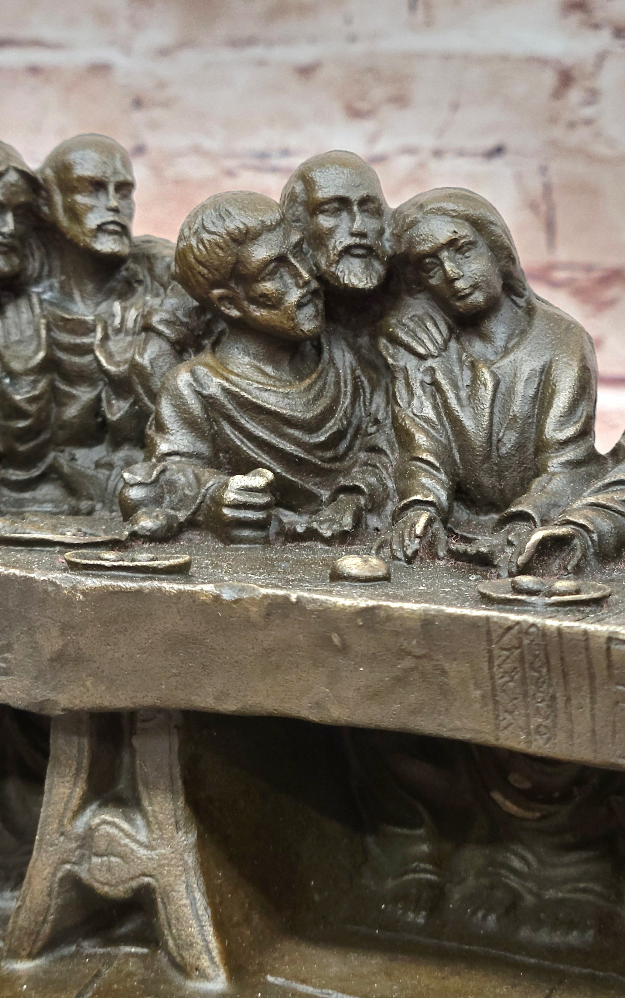 Last Supper Tribute To Leonardo da Vinci Bronze Sculpture Statue Figurine Sale