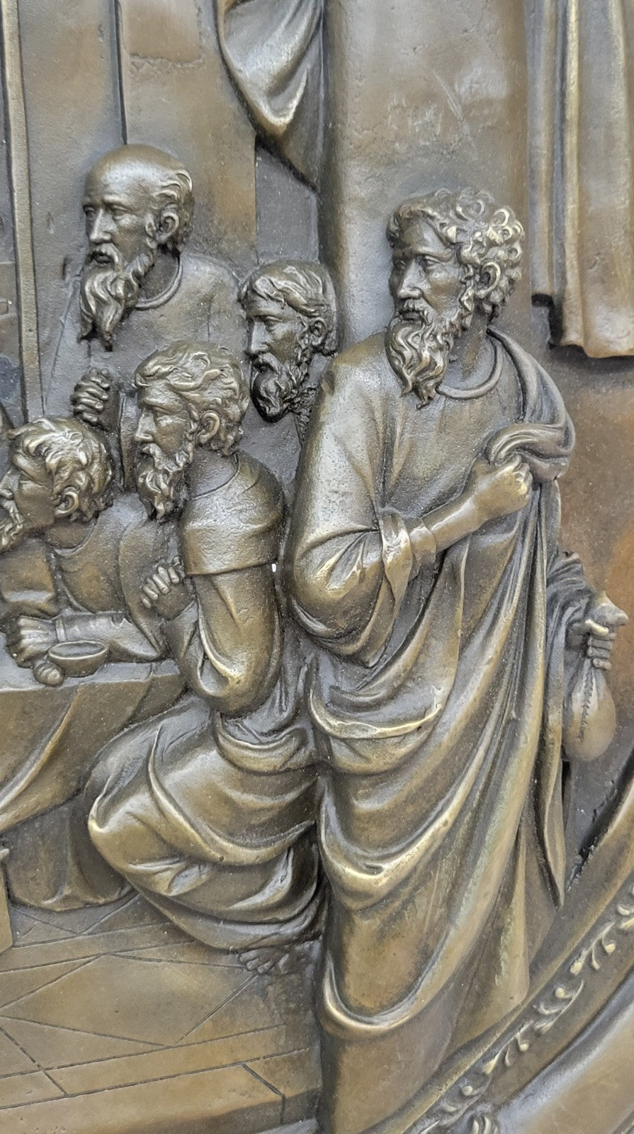Valli`s Last Supper Real Bronze Bas Relief: Religious Fine Art Sculpture Jesus
