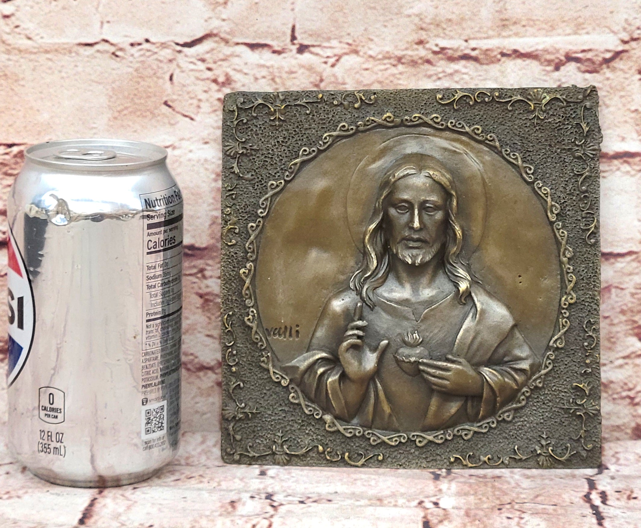 Handcrafted bronze sculpture SALE Mount Wall Angel And Christ Jesus Signed