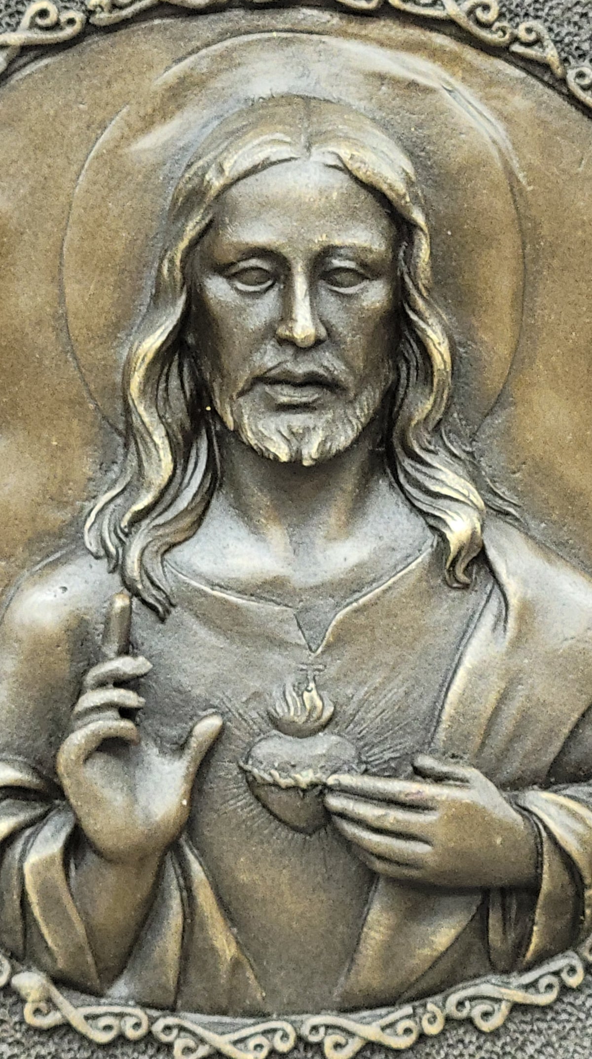 Handcrafted bronze sculpture SALE Mount Wall Angel And Christ Jesus Signed