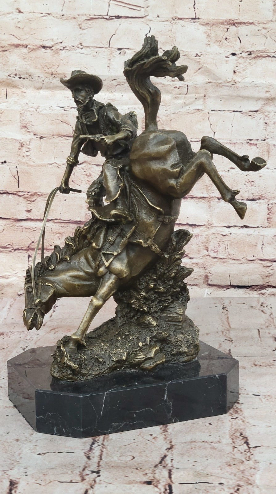 Remington Outlaw Wild West Bronze Marble Sculpture Statue Figurine Hot Cast