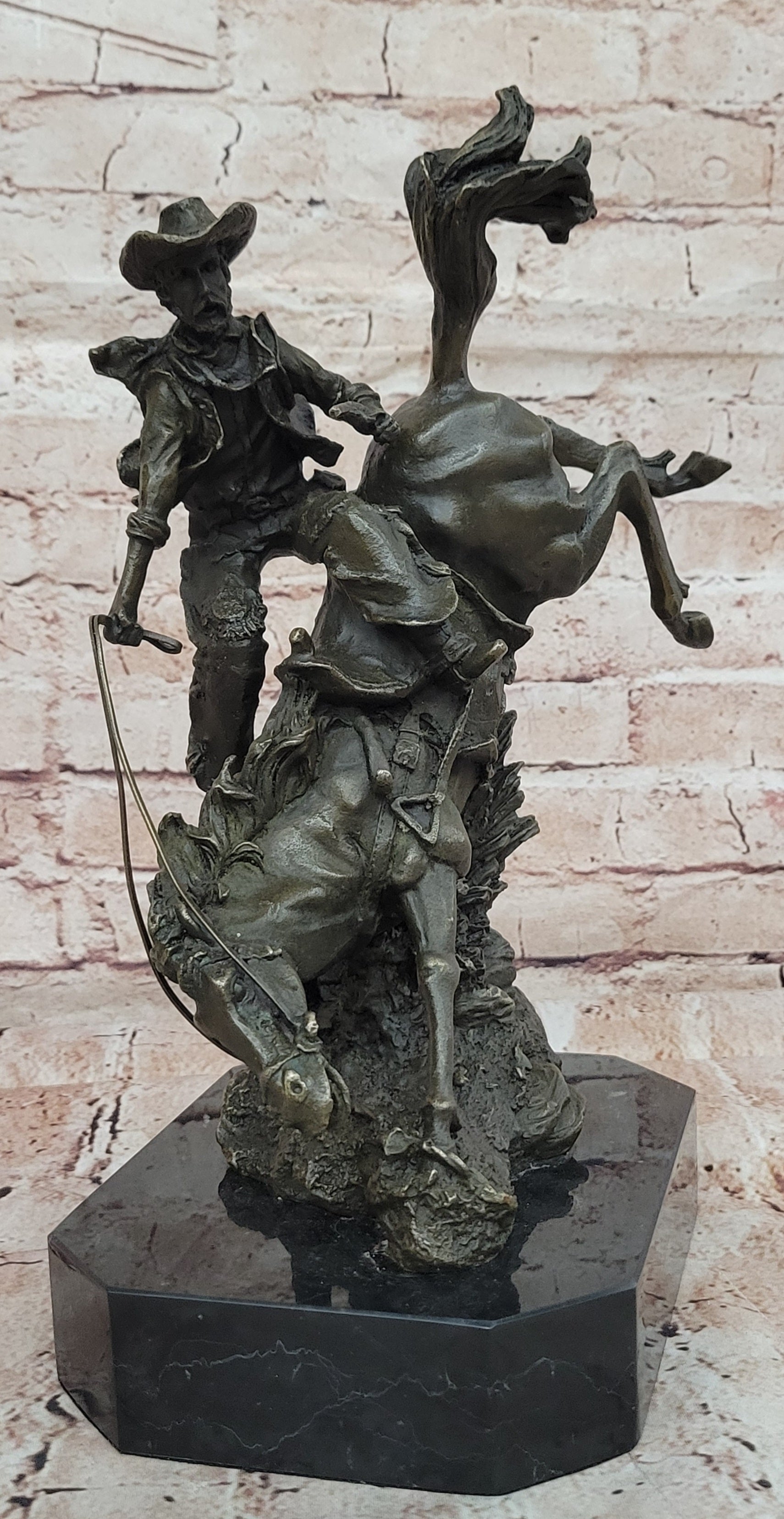 Remington Outlaw Wild West Bronze Marble Sculpture Statue Figurine Hot Cast