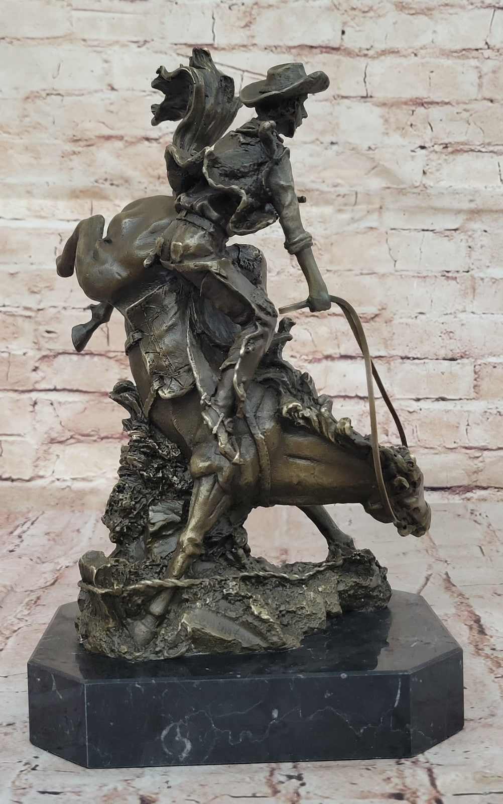 Remington Outlaw Wild West Bronze Marble Sculpture Statue Figurine Hot Cast